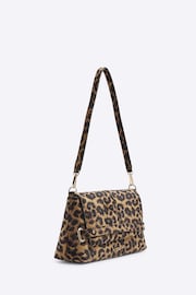 River Island Brown Leopard Fold Over Clutch - Image 2 of 4