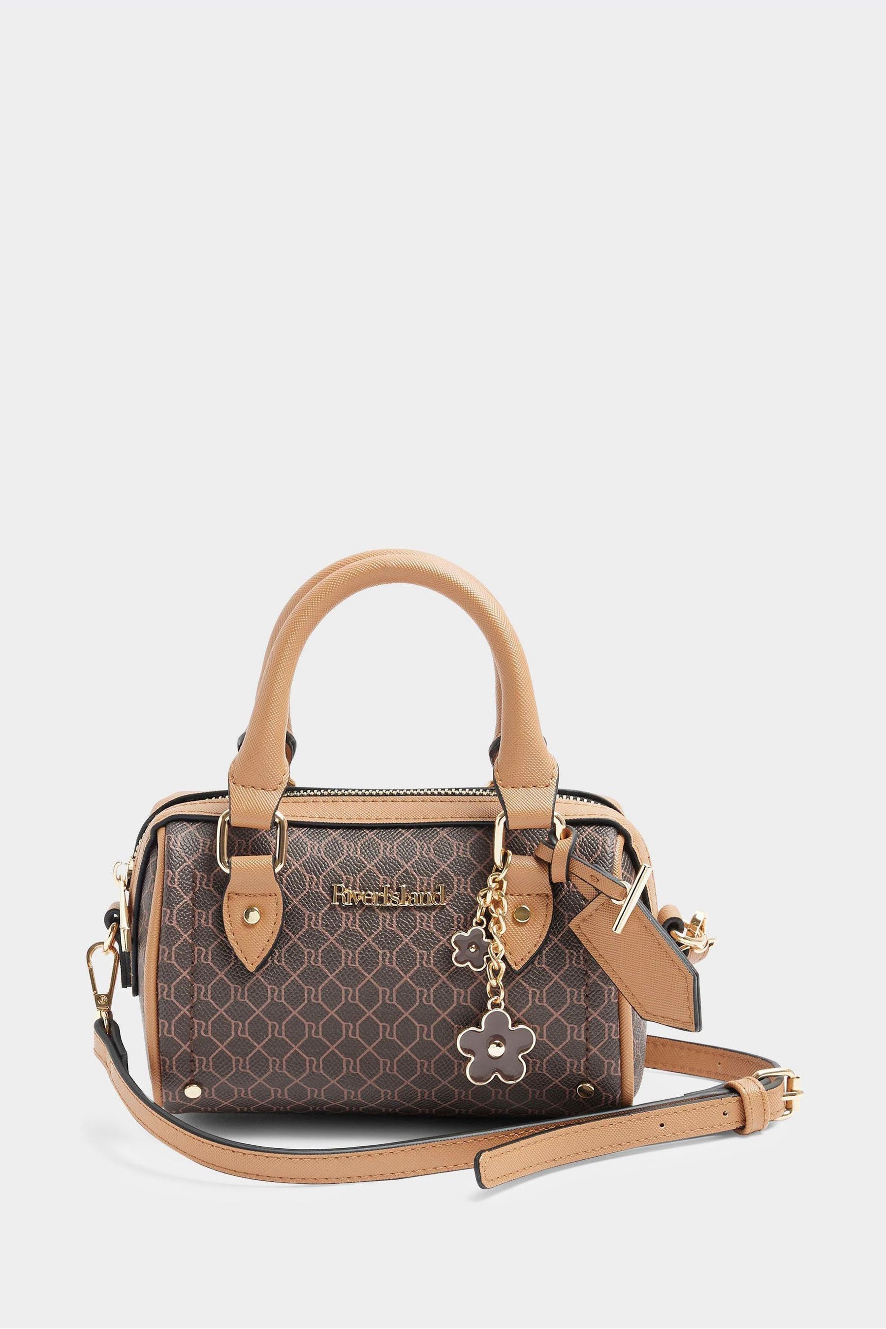 Buy River Island Brown Mini Cross Body Bowler Bag from Next Luxembourg