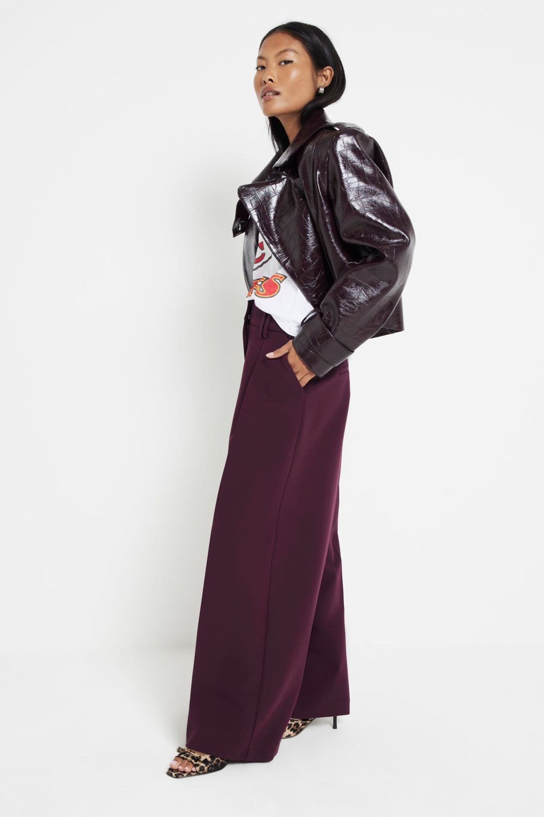 High waisted leather trousers river island discount