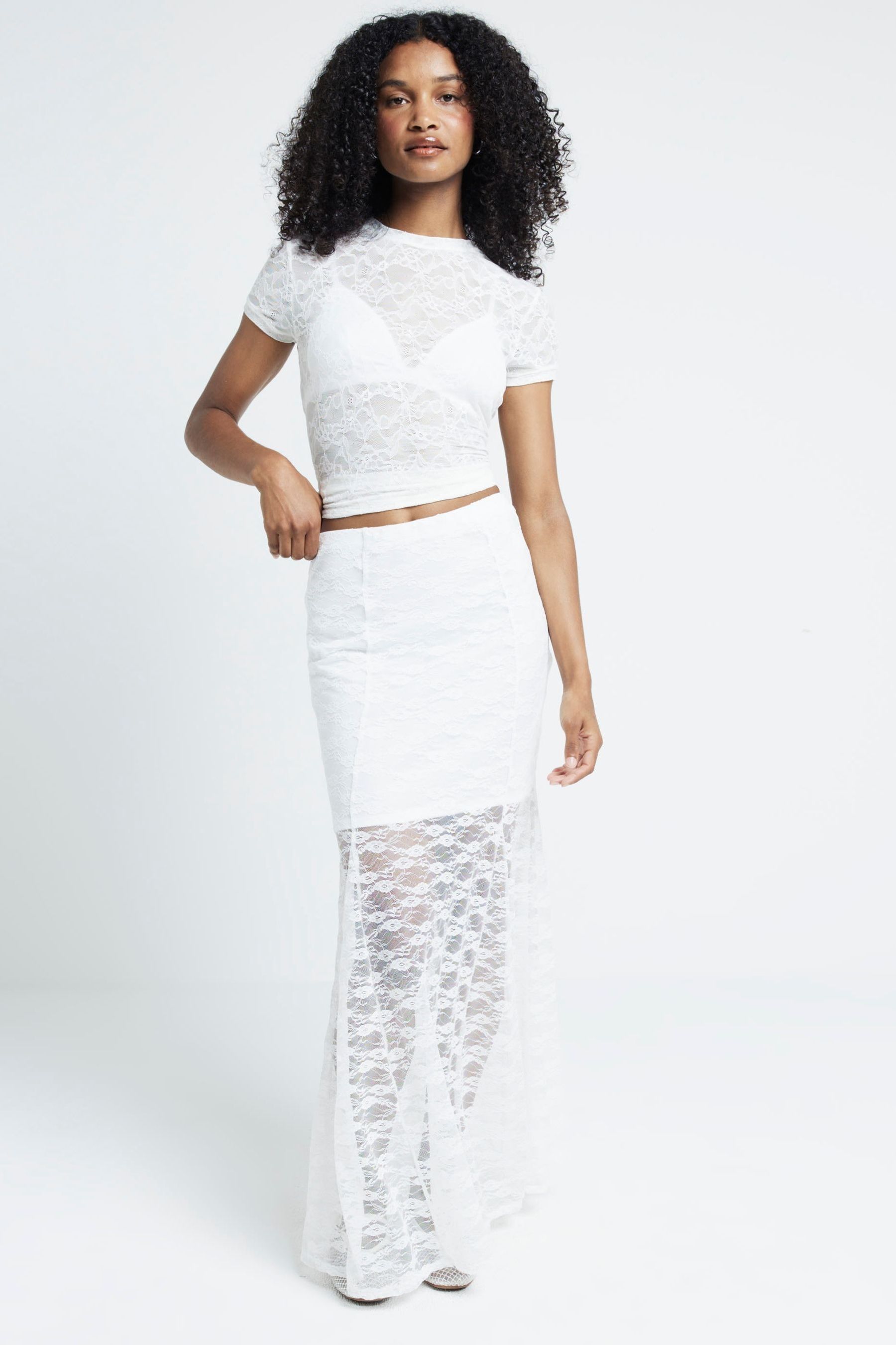 White lace skirt uk sale