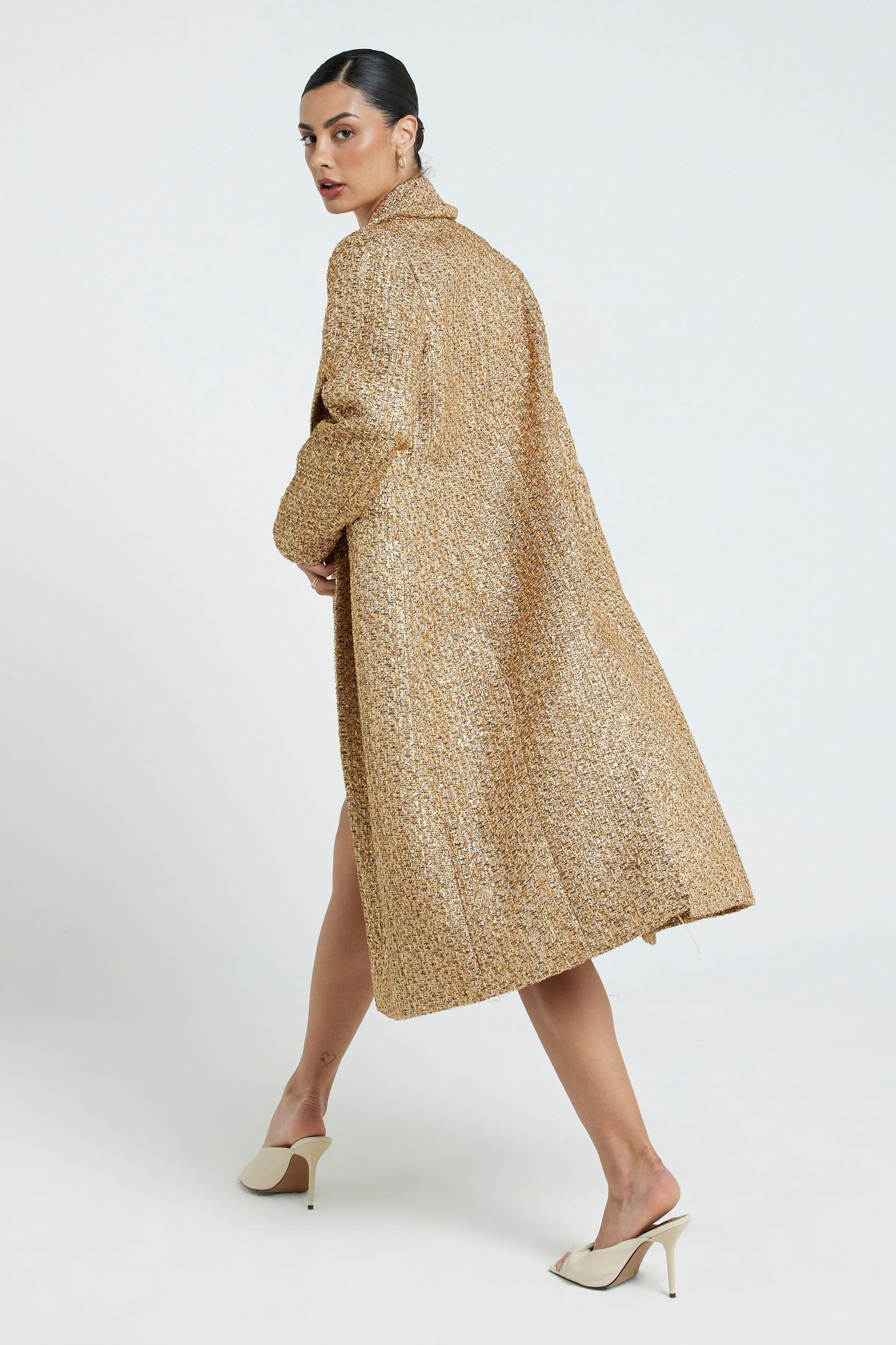 Long gold coat new arrivals