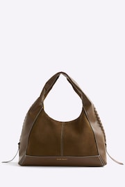 River Island Green Whipstitch Slouch Bag - Image 2 of 5