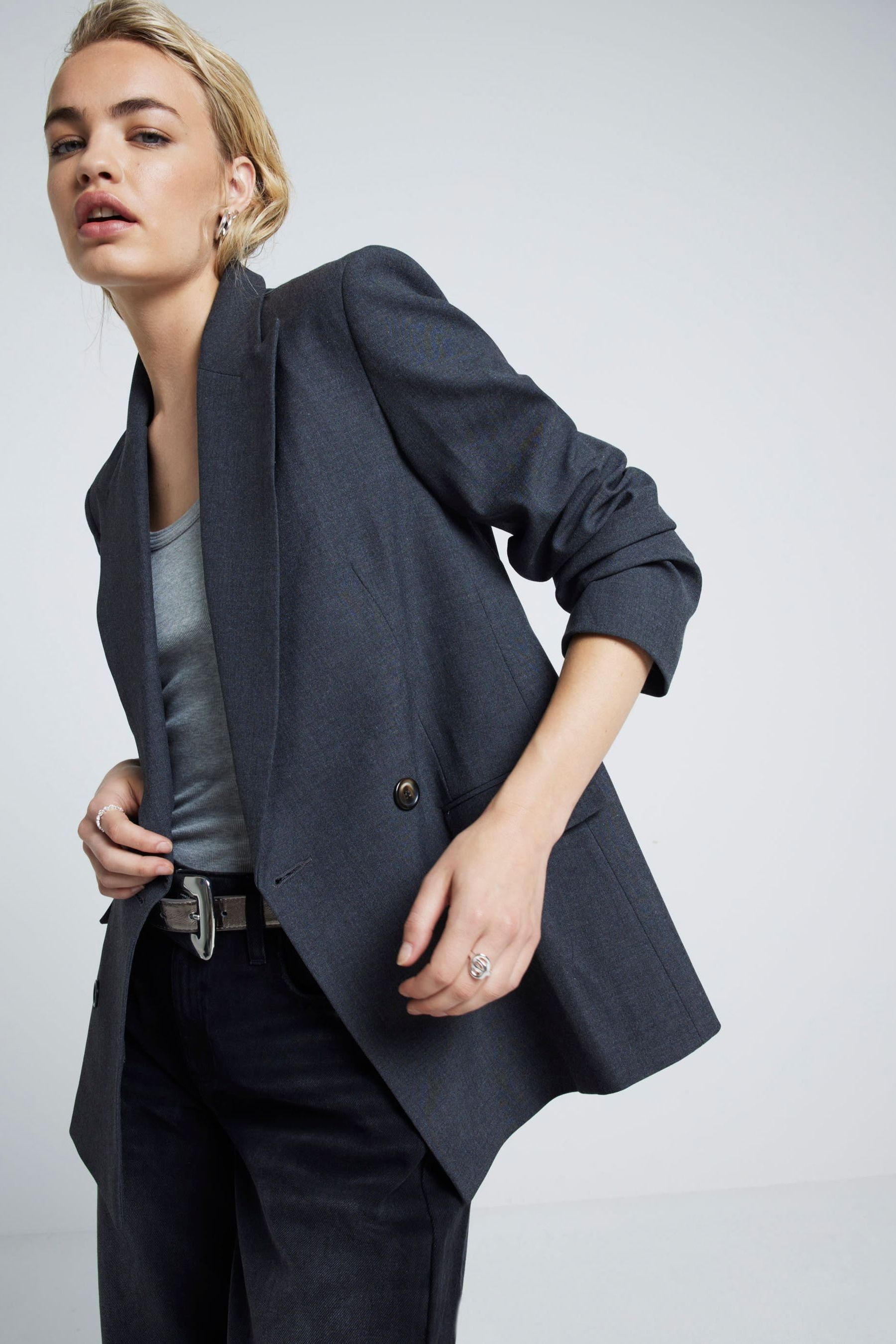 River Island Grey Tailored Blazer