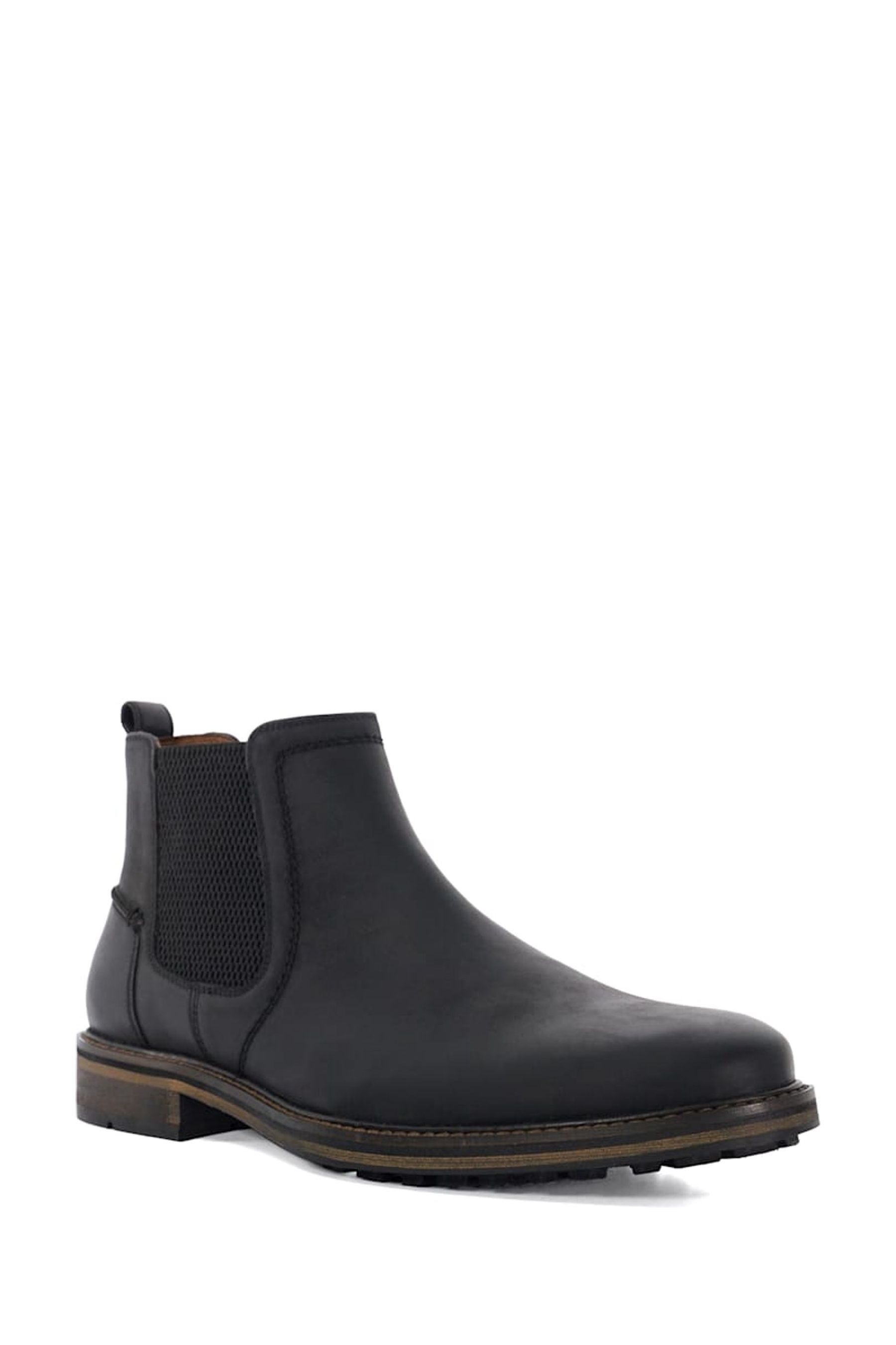 Dune London Black Chorleys Plain Toe Casual Chelsea Boots