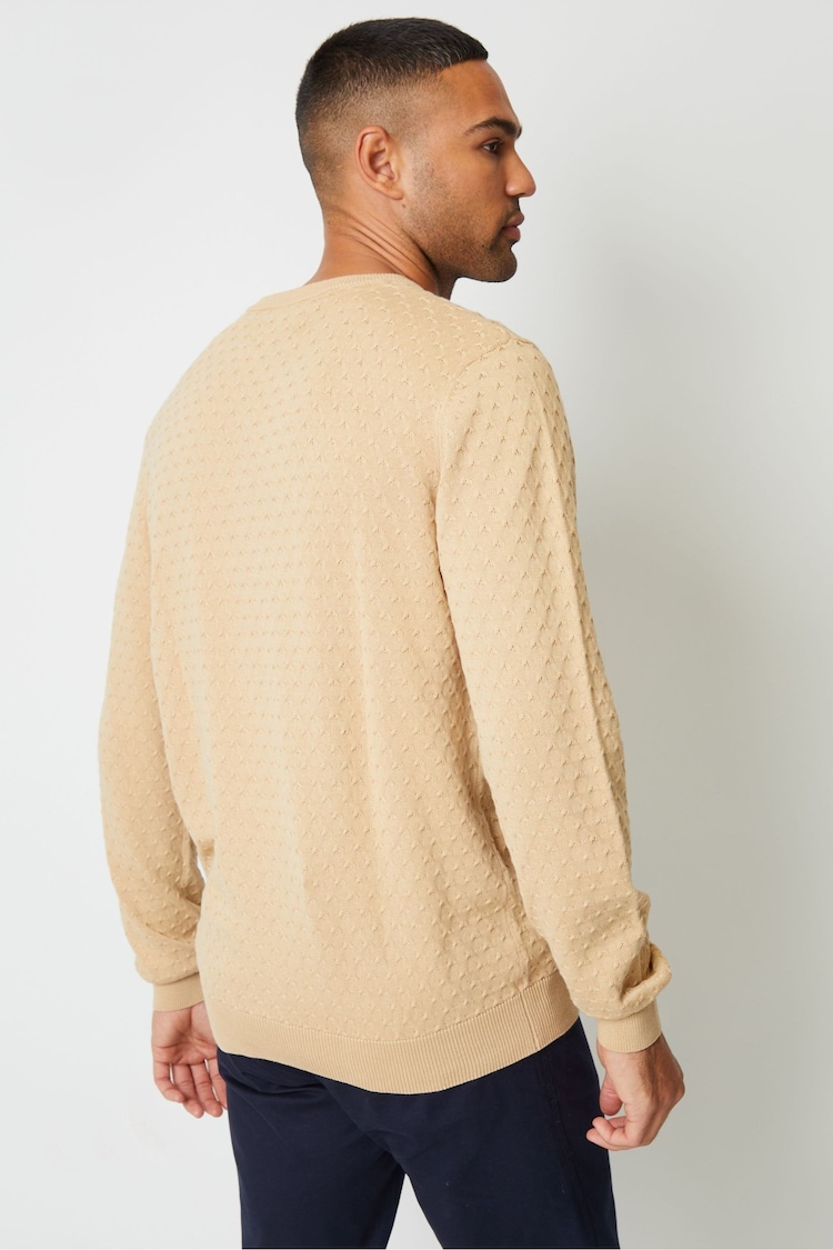 Threadbare Brown Mini Cable Textured Knit Crew Neck Jumper - Image 2 of 4