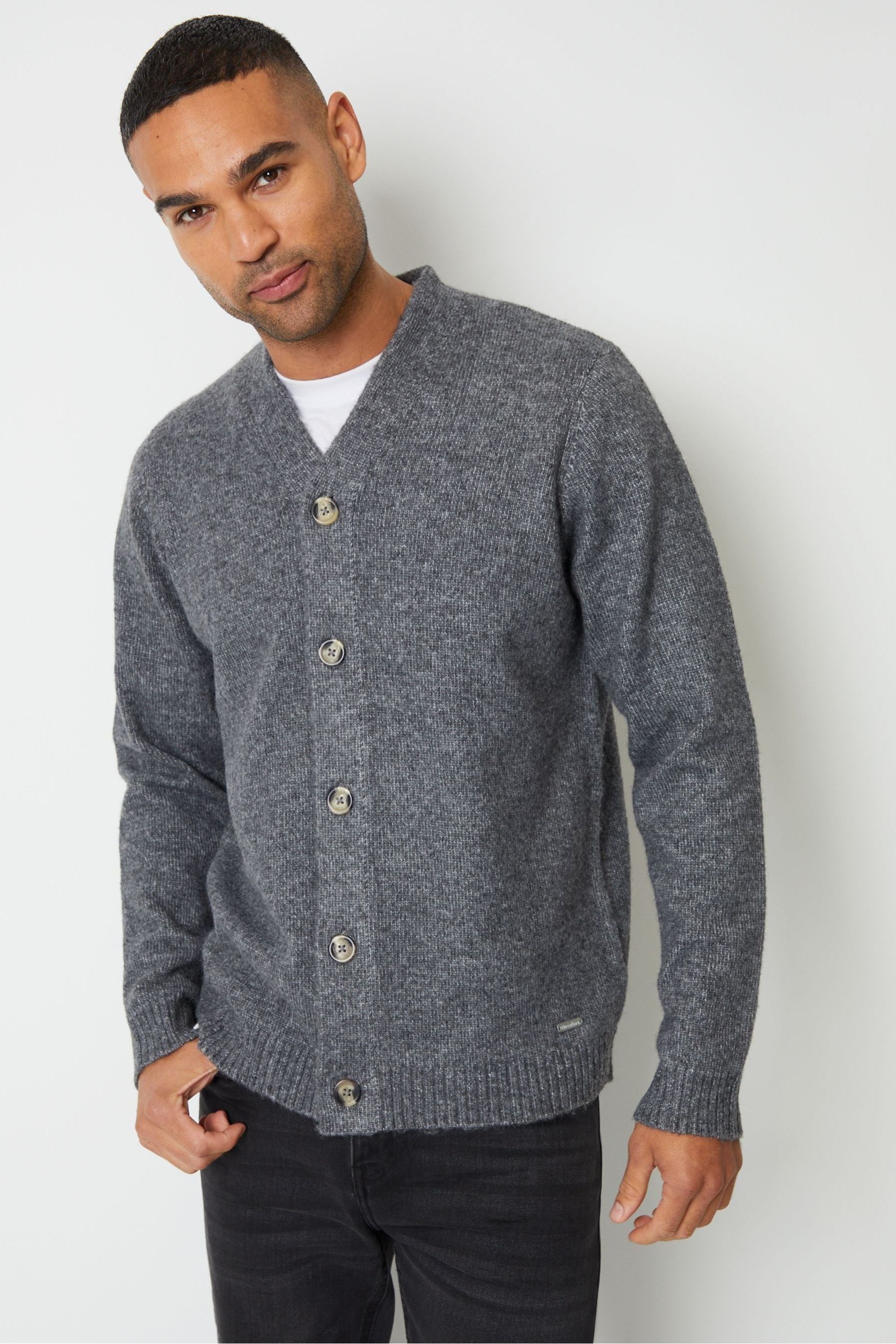 Knitted grey cardigan shop
