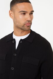 Threadbare Black Long Sleeve Knitted Shirt - Image 4 of 5