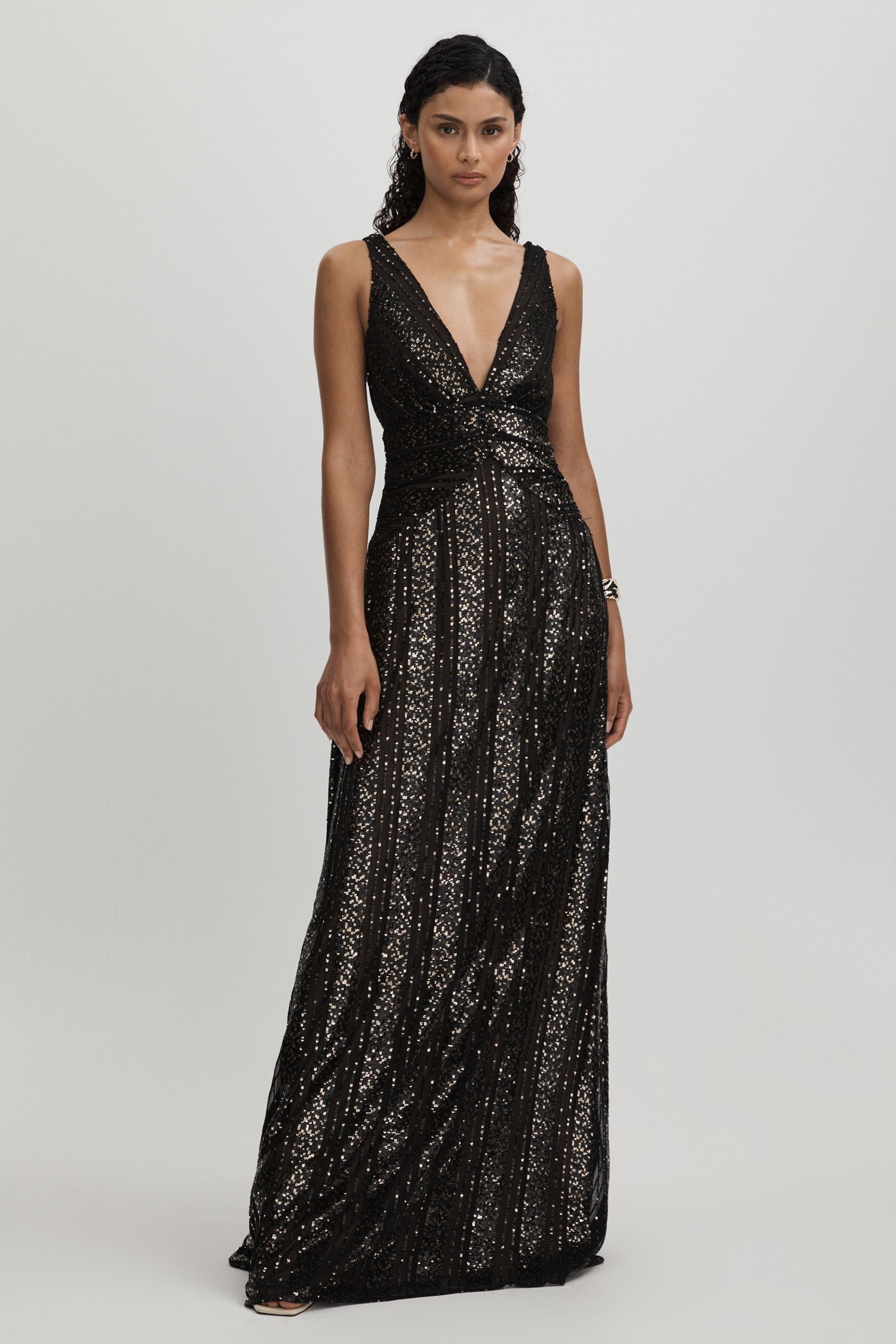 Halston sequin dress cheap