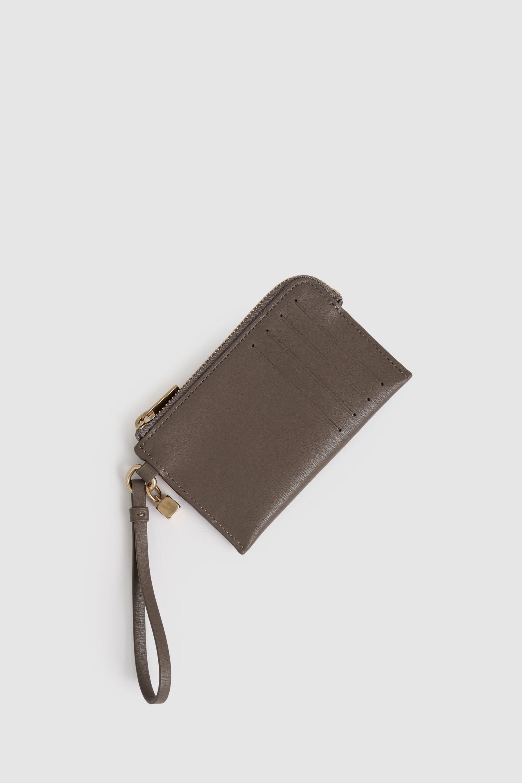 Buy Reiss Taupe Gloria Leather Coin Purse from Next Ireland