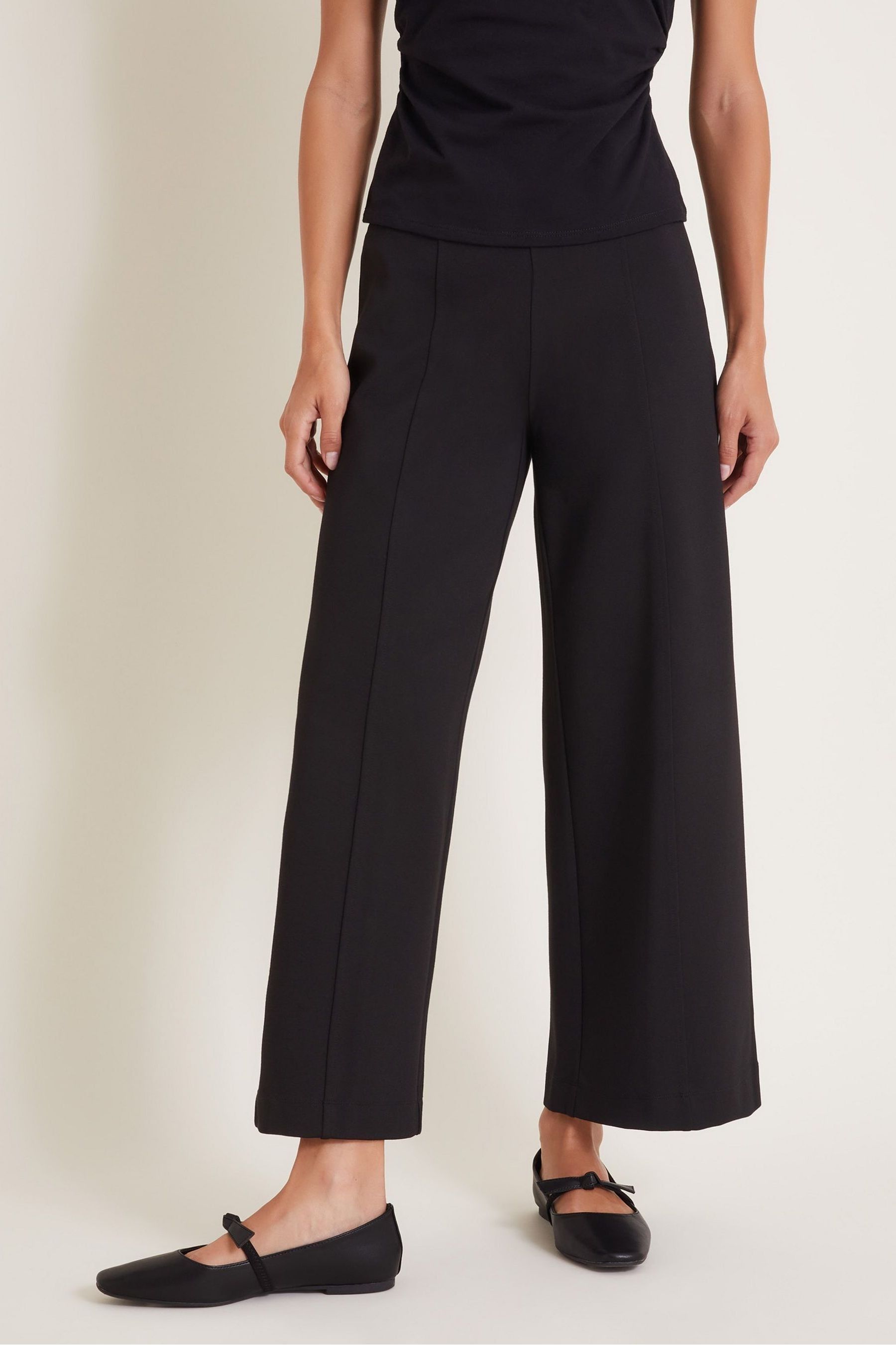 Buy Monsoon Black Paula Ponte Bootcut Trousers from Next Oman