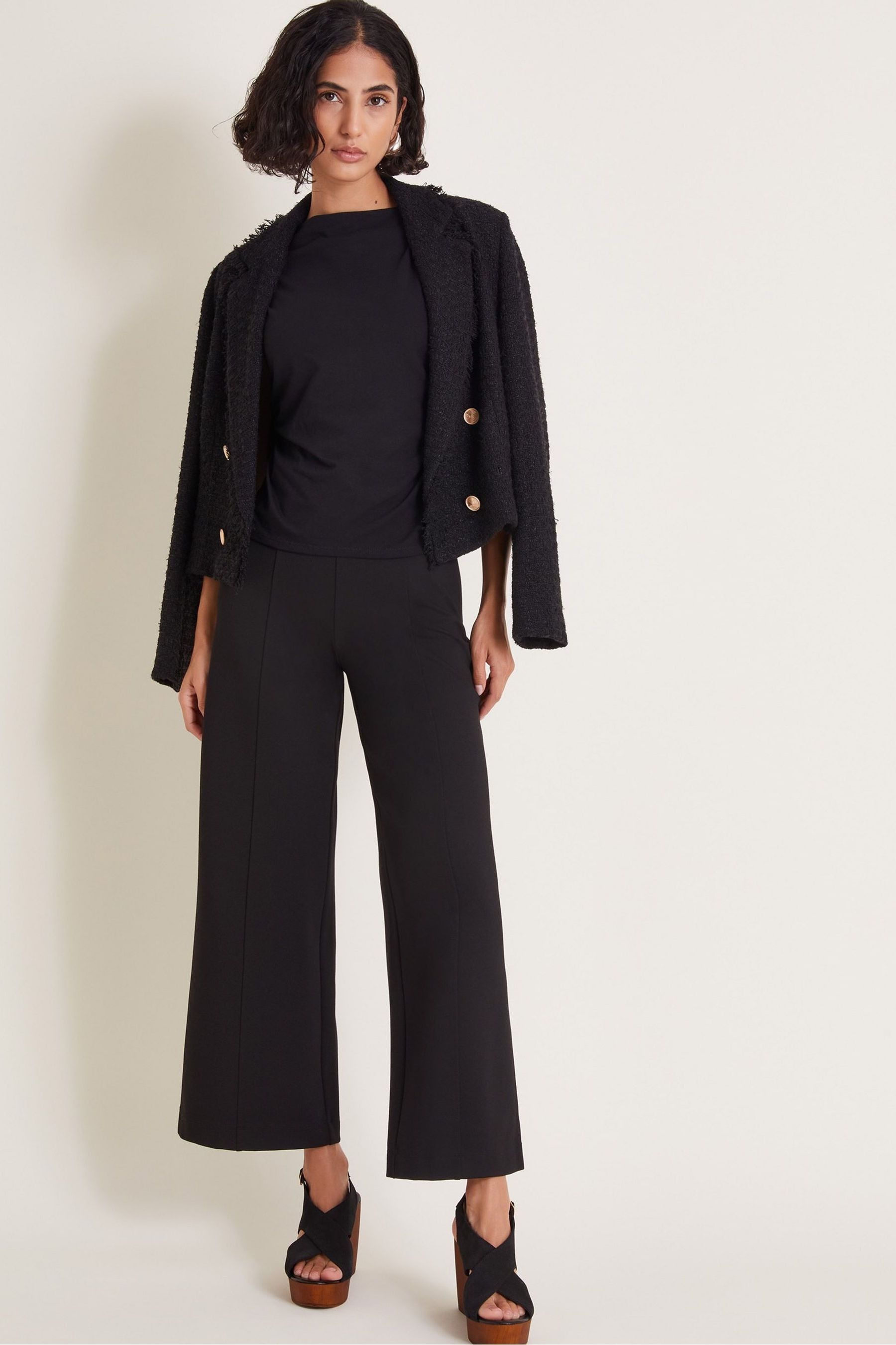 Buy Monsoon Black Paula Ponte Bootcut Trousers from Next Luxembourg