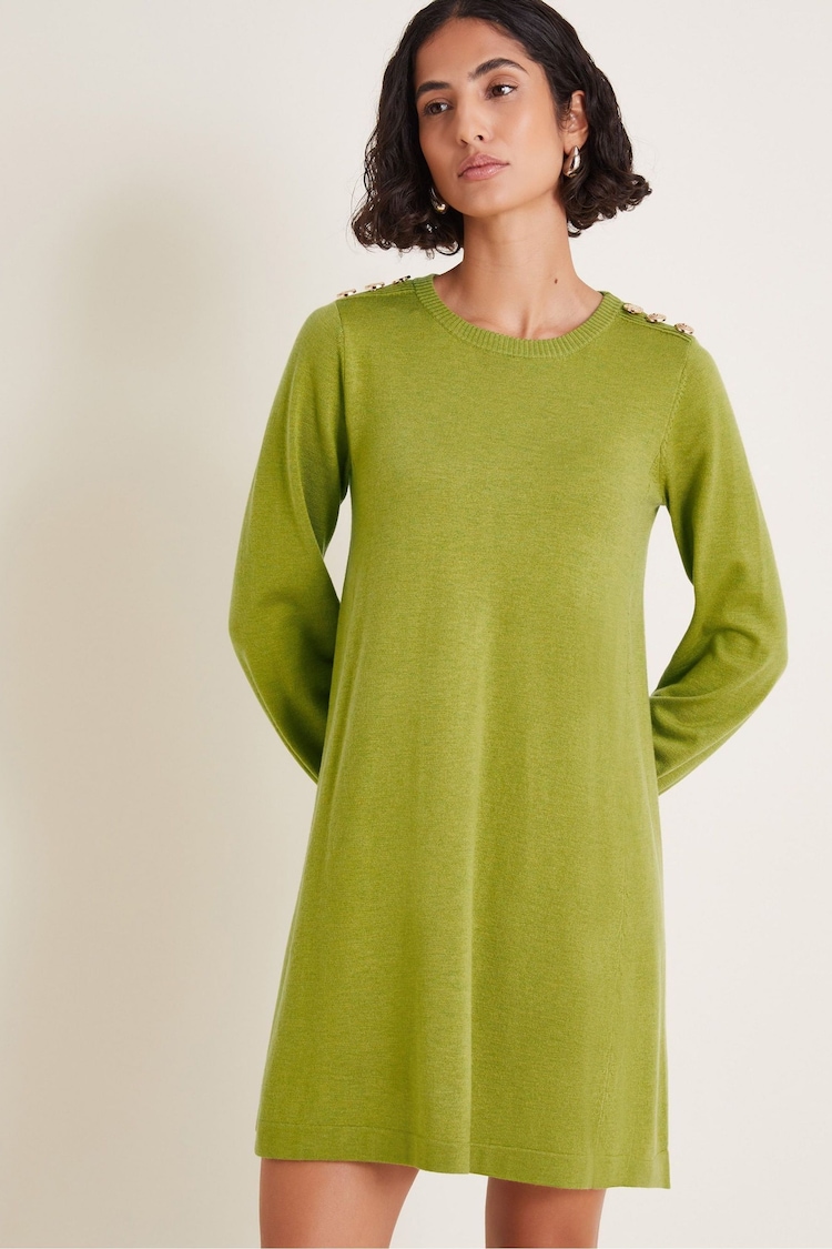 Monsoon Green Susie Swing Dress - Image 2 of 6