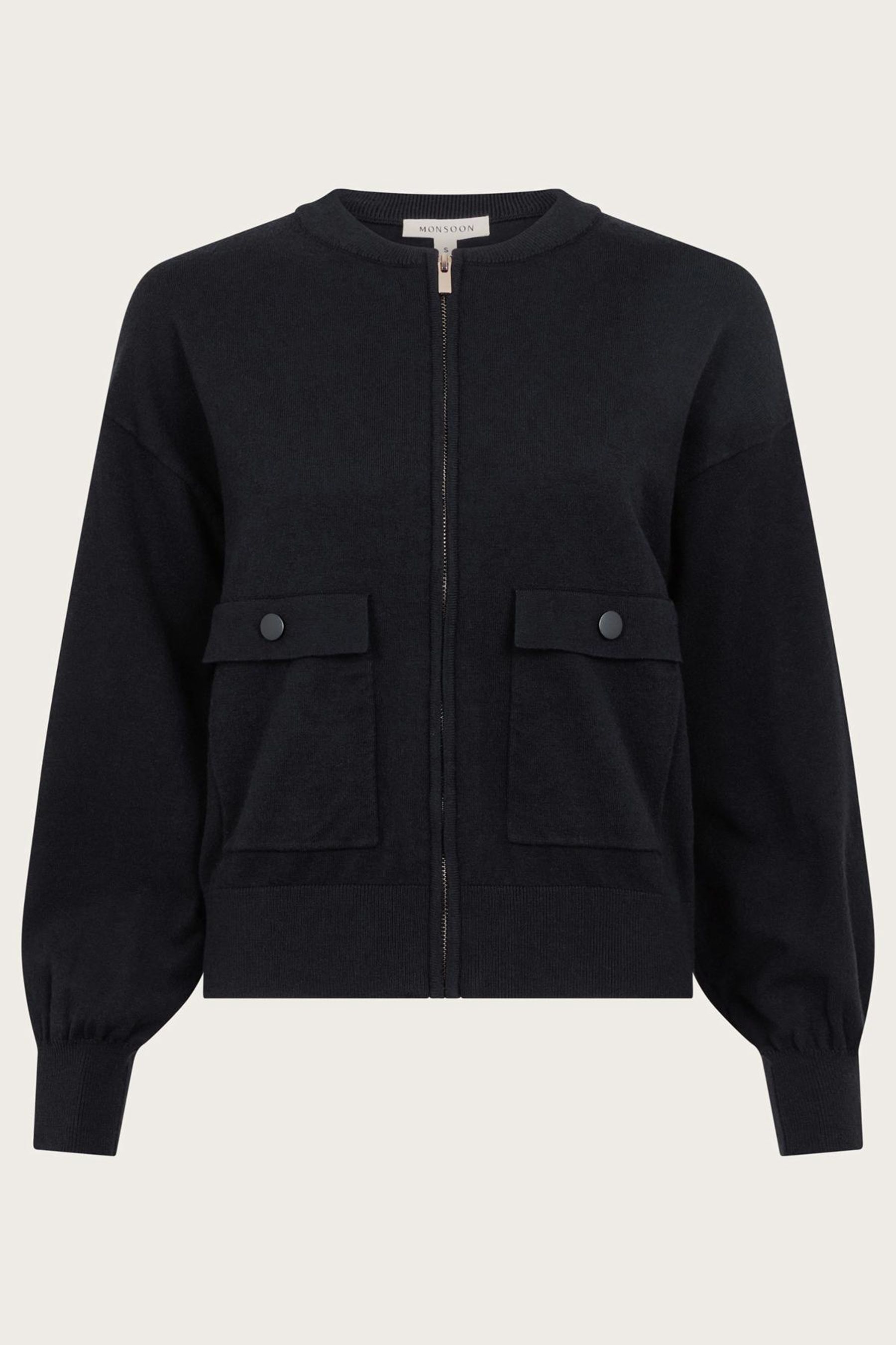 Buy Monsoon Black Nora Knit Bomber Jacket from Next Luxembourg