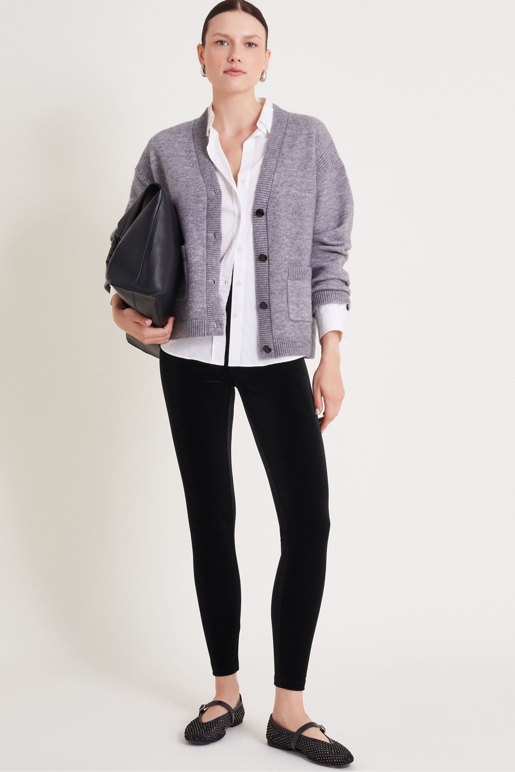 Buy Monsoon Black Vixie Velvet Leggings from the Next UK online shop