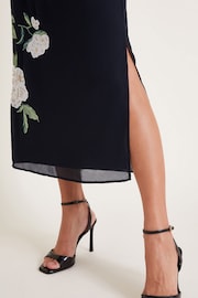 Monsoon Black Ariah Column Embellished Midi Dress - Image 7 of 9