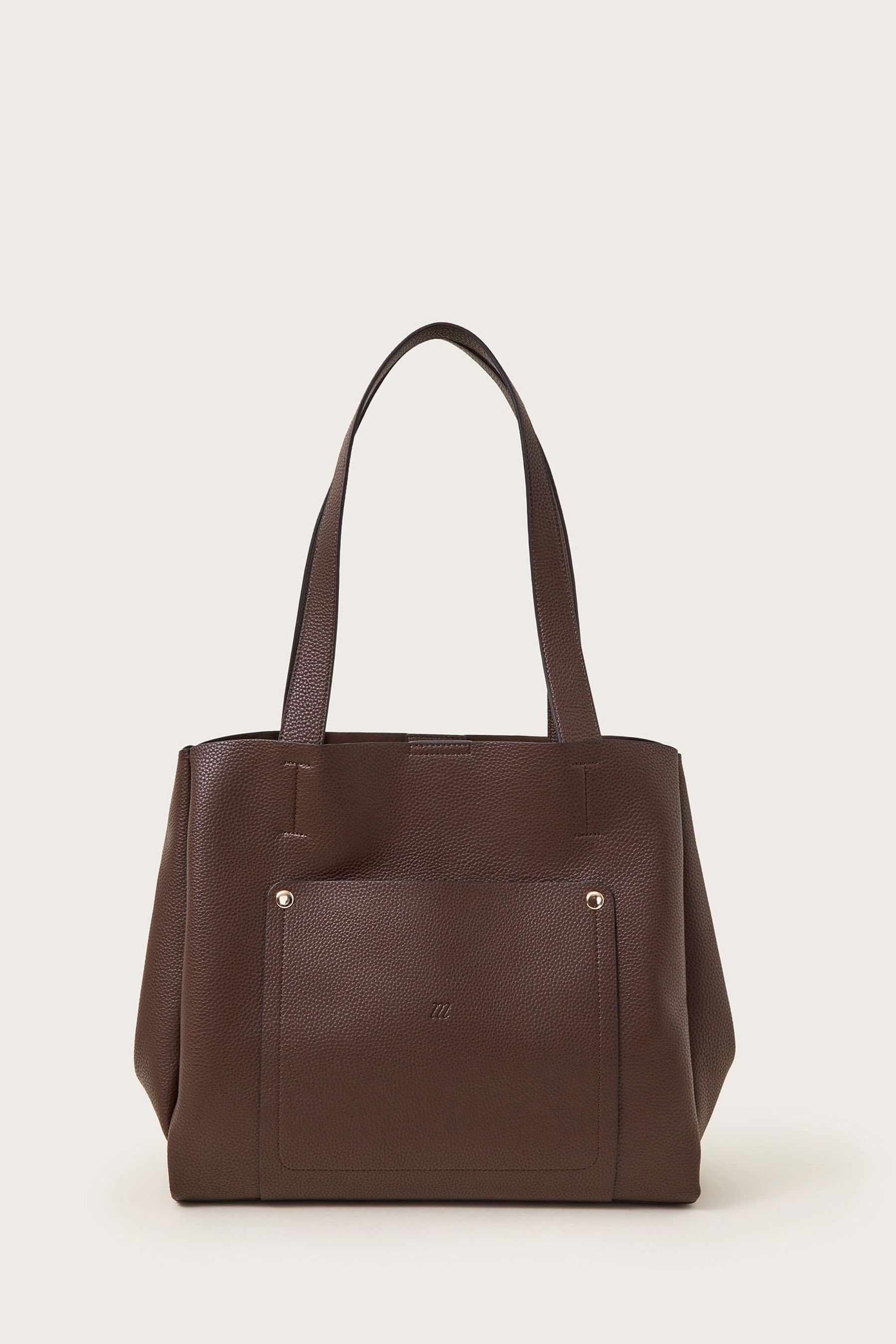 Faux leather tote bag with pockets outlet