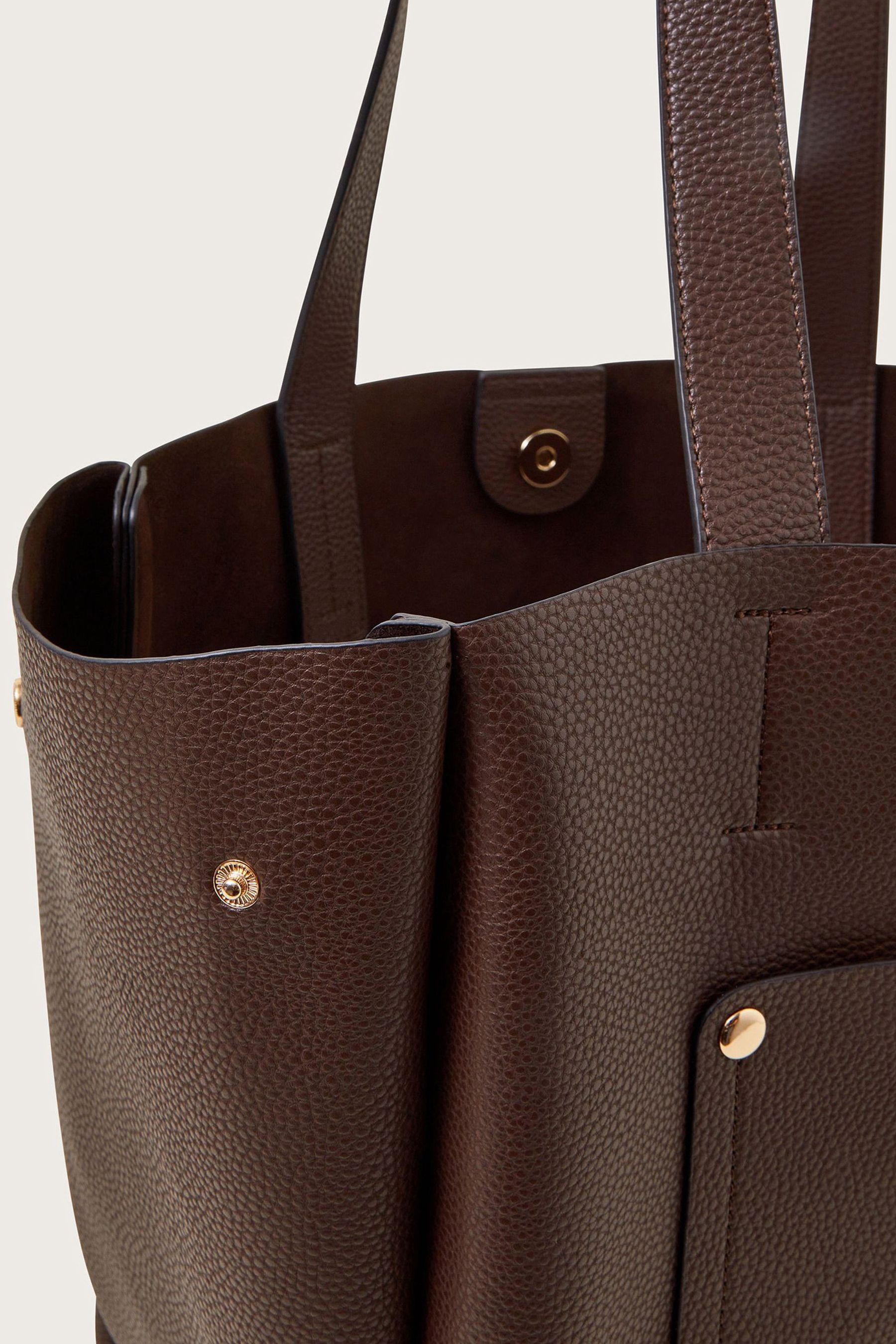 Buy Monsoon Brown Zoe Faux Leather Pocket Tote Bag from the Next UK online shop
