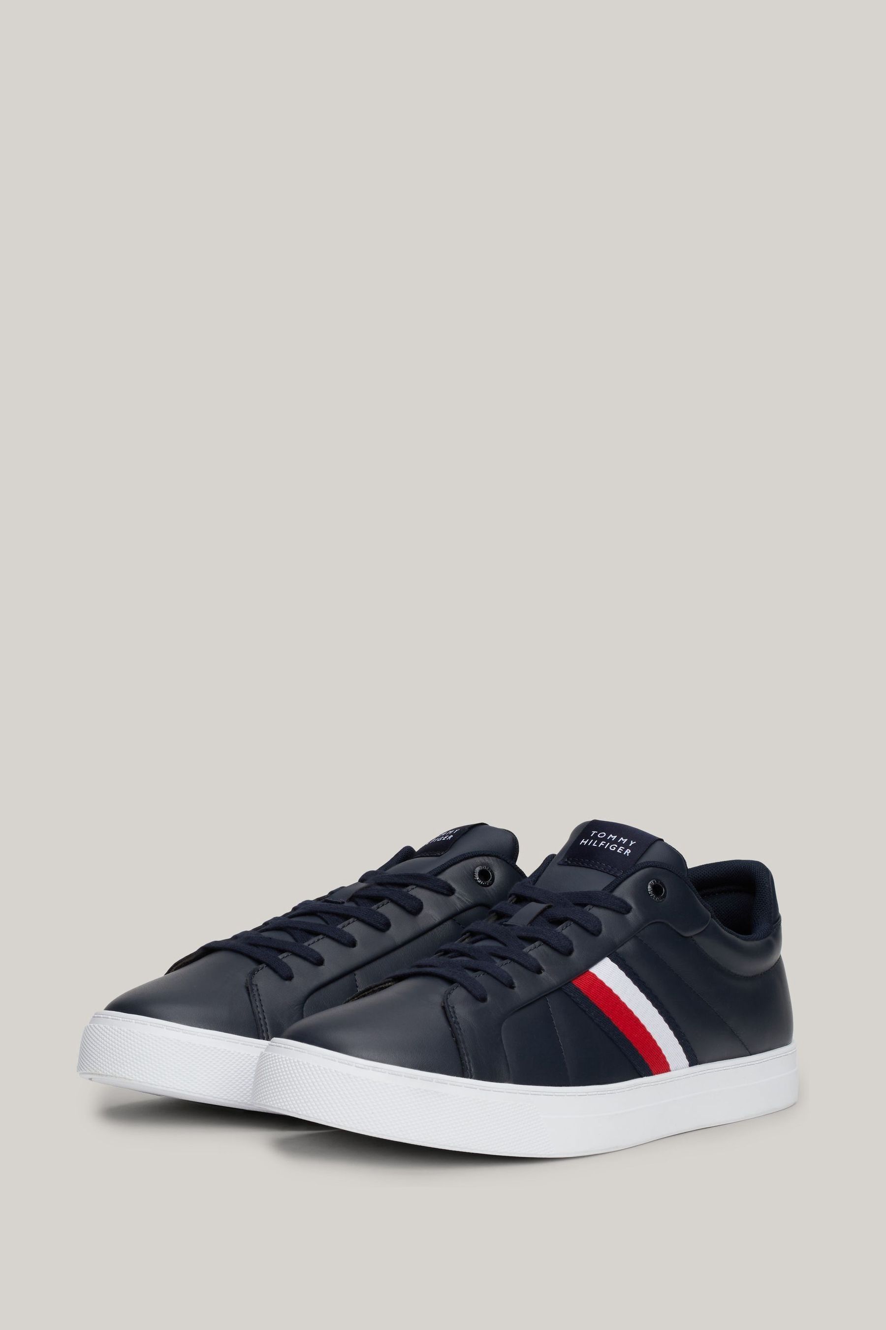 Buy Tommy Hilfiger Blue Icon Court Leather Trainers from Next Singapore