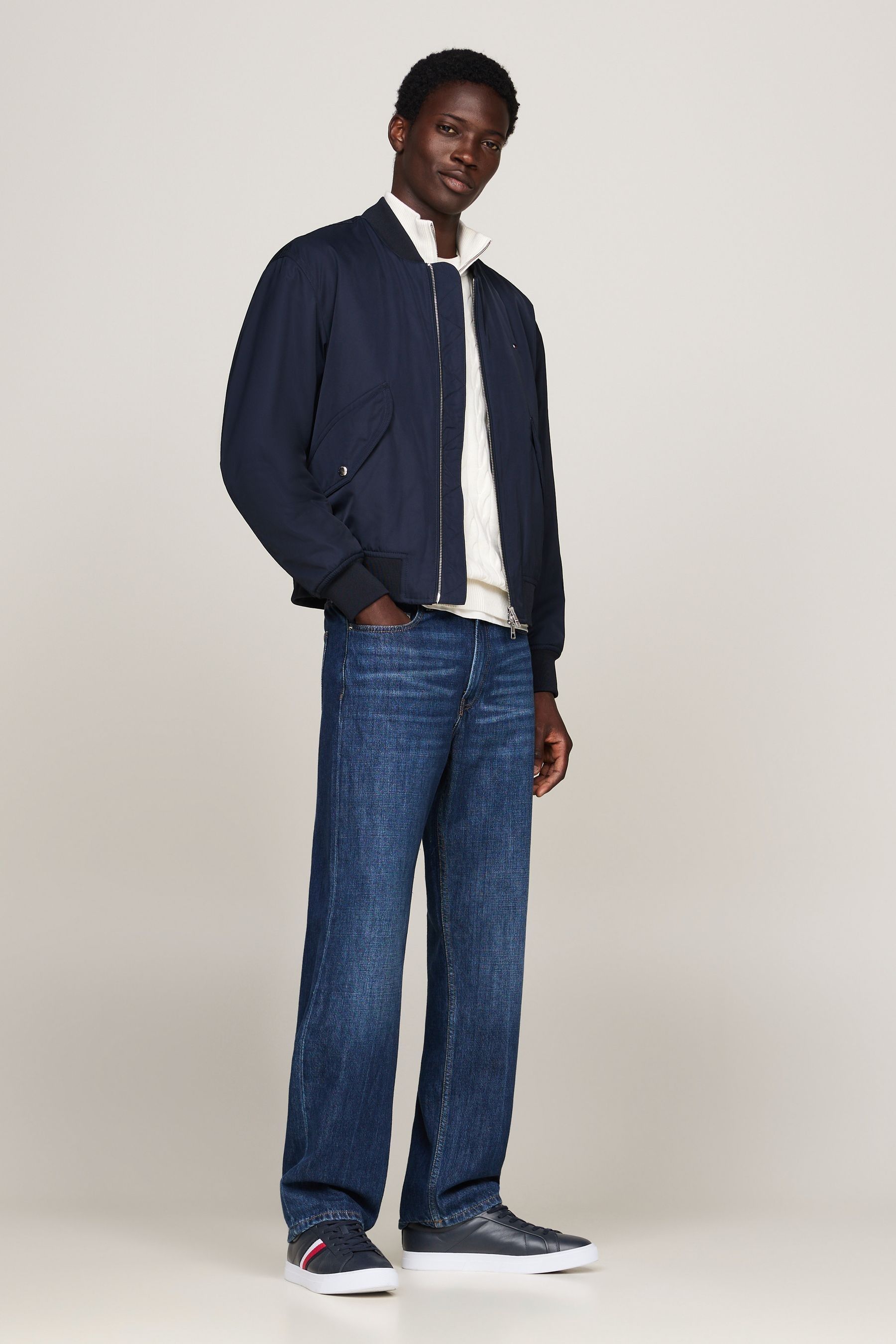 Buy Tommy Hilfiger Blue Icon Court Leather Trainers from the Next UK online shop