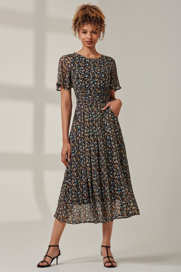 Jolie Moi Blue Floral Chiffon Maxi Dress - Image 6 of 6