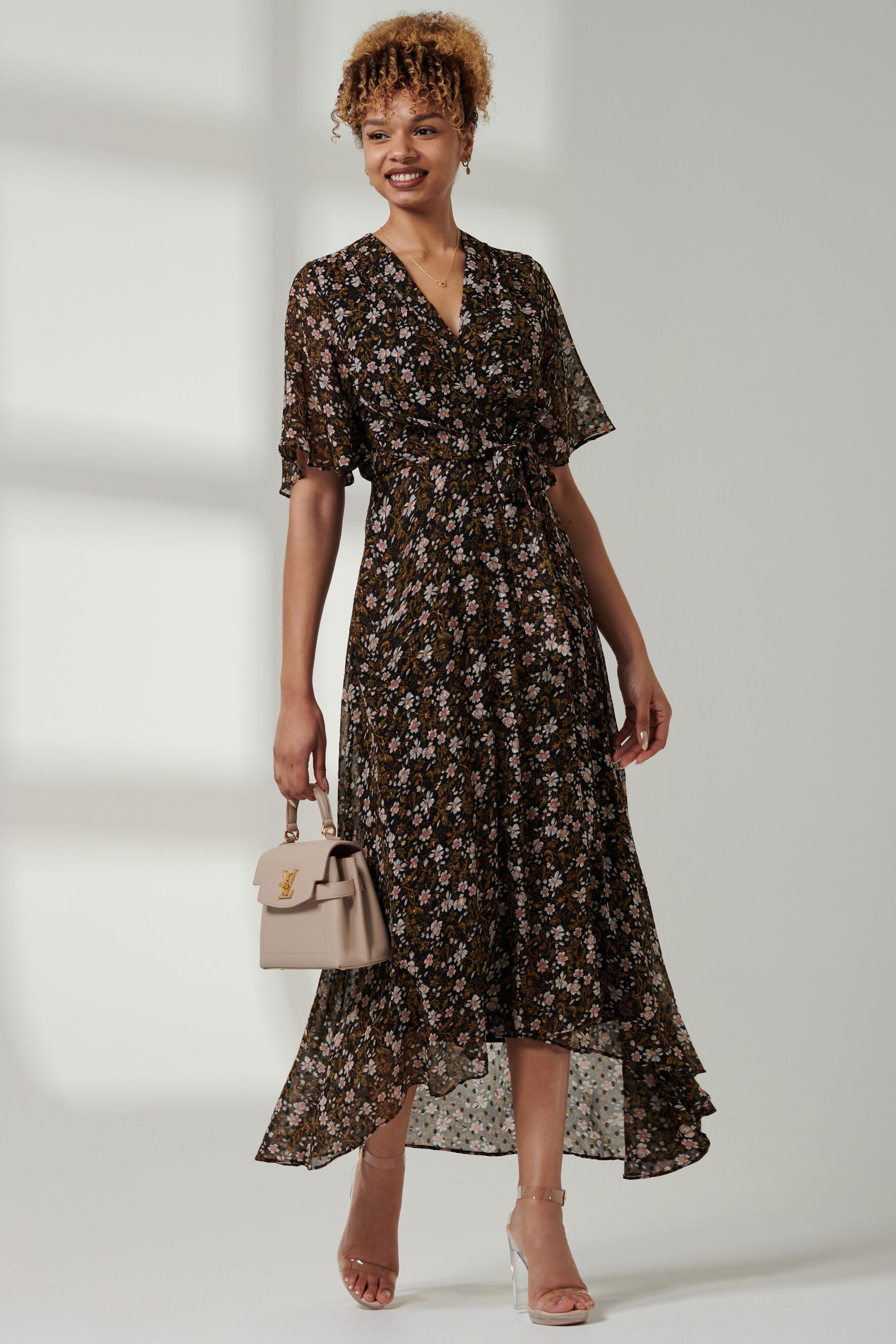 Front tie midi dress clearance