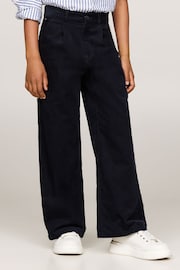 Tommy Hilfiger Blue Fine Corduroy Wide Leg Trousers - Image 1 of 4