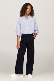 Tommy Hilfiger Blue Fine Corduroy Wide Leg Trousers - Image 2 of 4