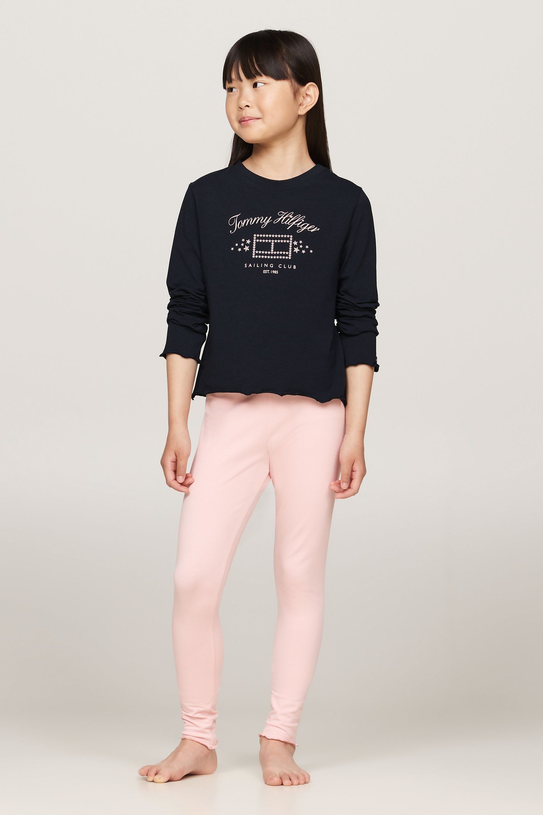 Buy Tommy Hilfiger Pink Long Sleeved Pyjama Leggings Set from the Next UK online shop