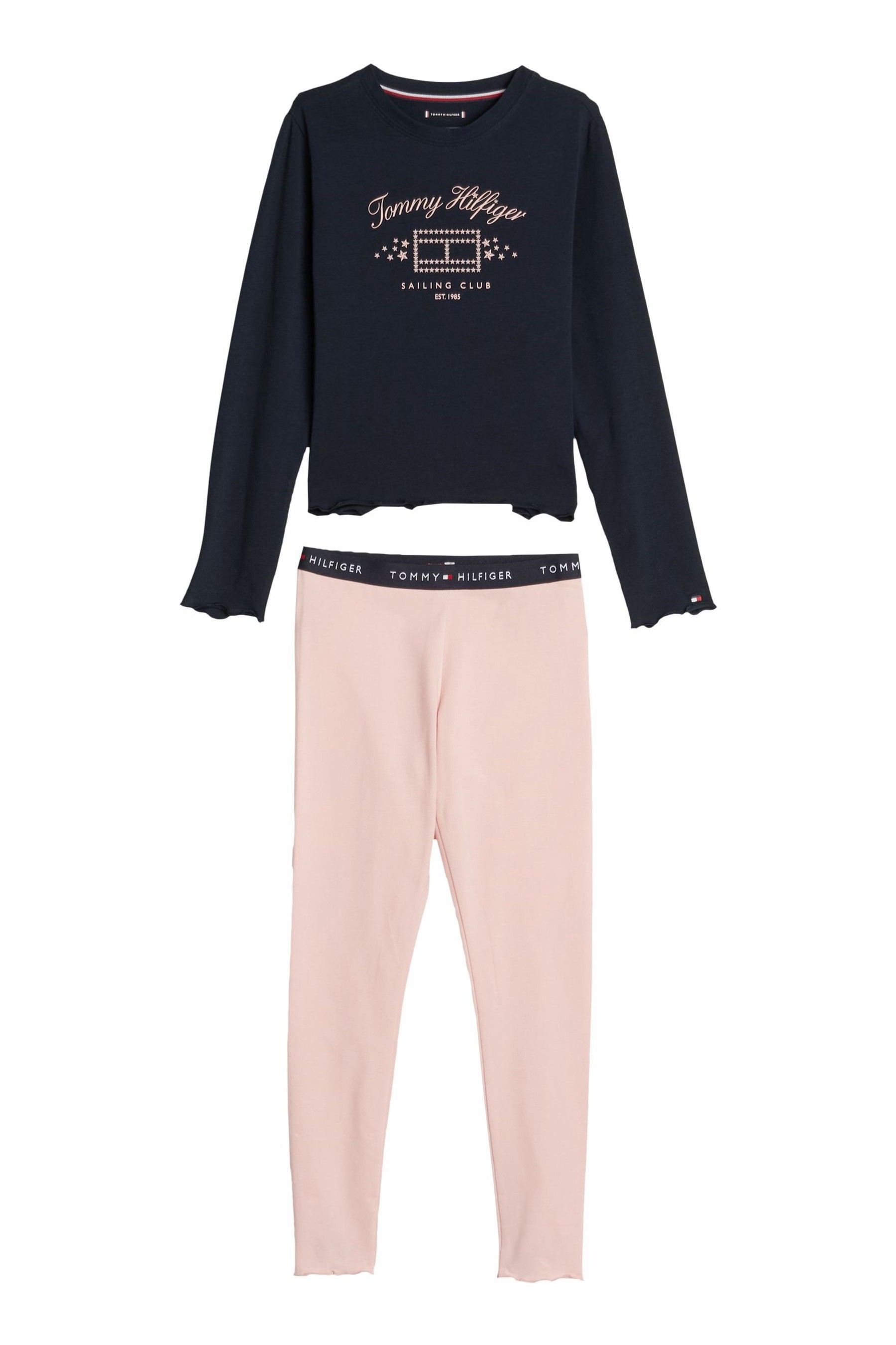 Buy Tommy Hilfiger Pink Long Sleeved Pyjama Leggings Set from the Next UK online shop