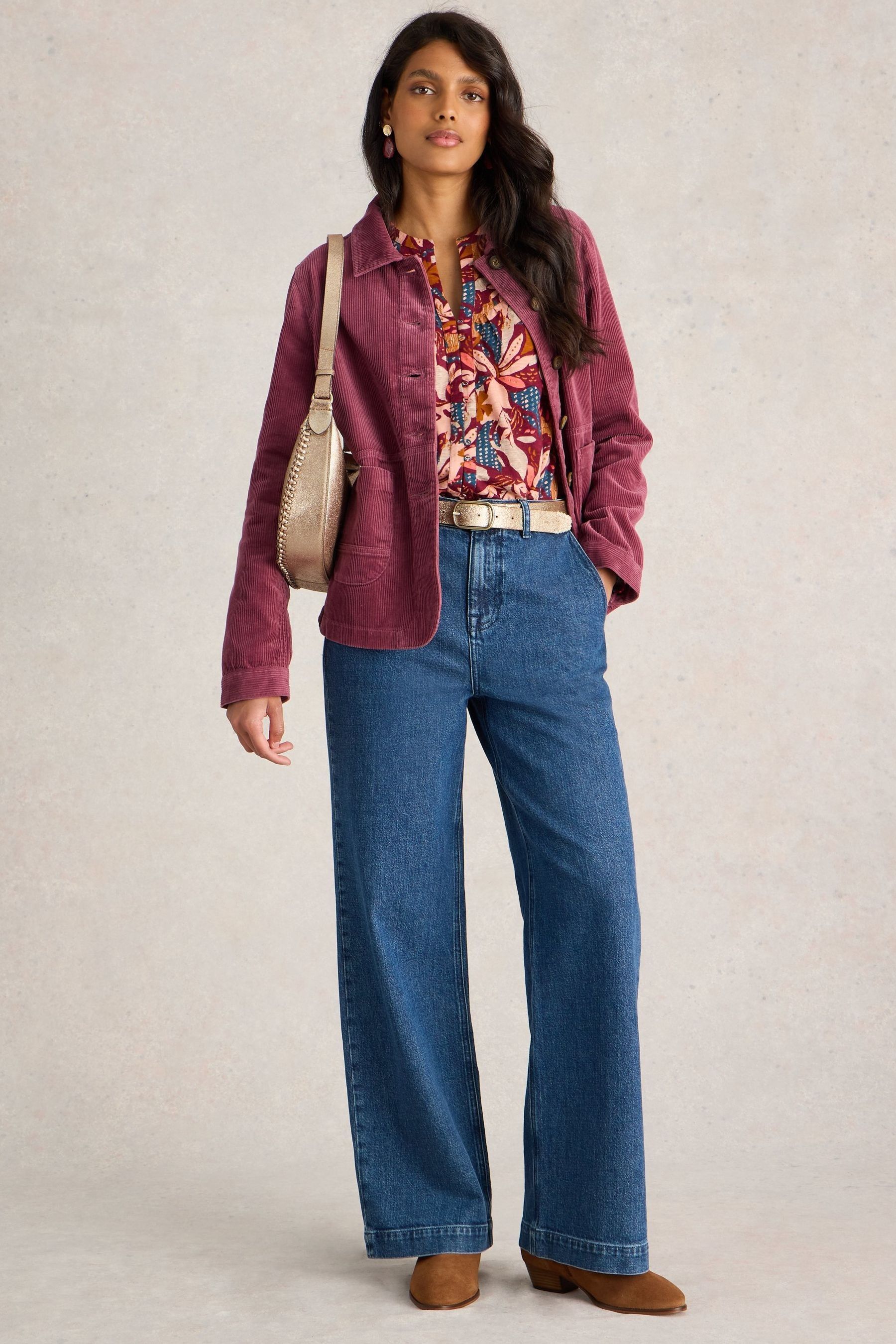 White corduroy jacket outfit cheap