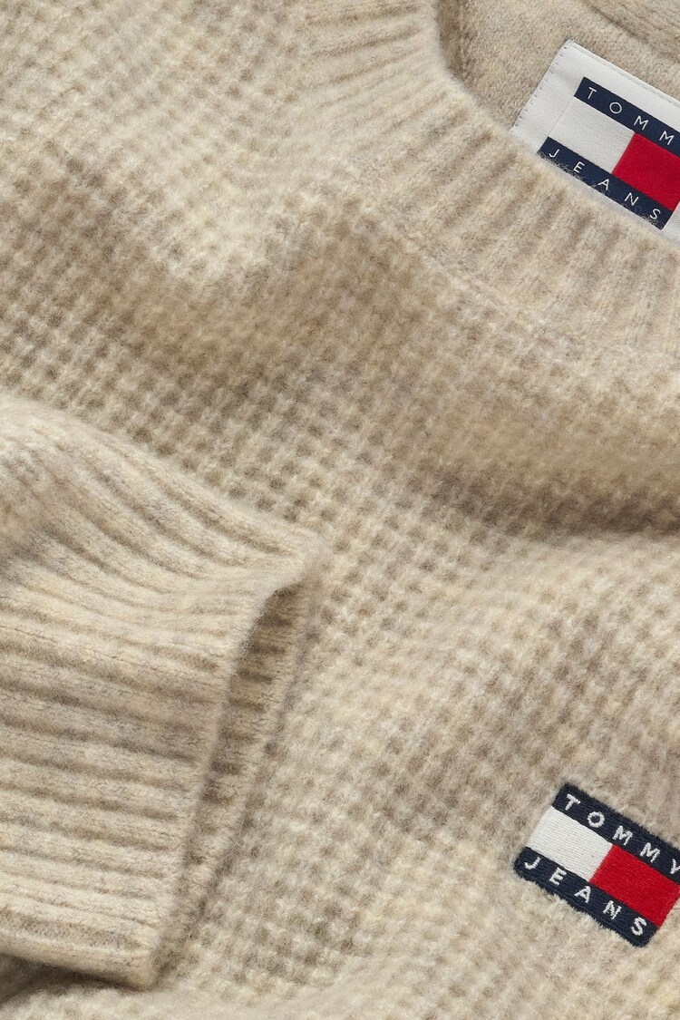 Tommy Jeans Regular Fit Blue Waffle Sweater - Image 3 of 3