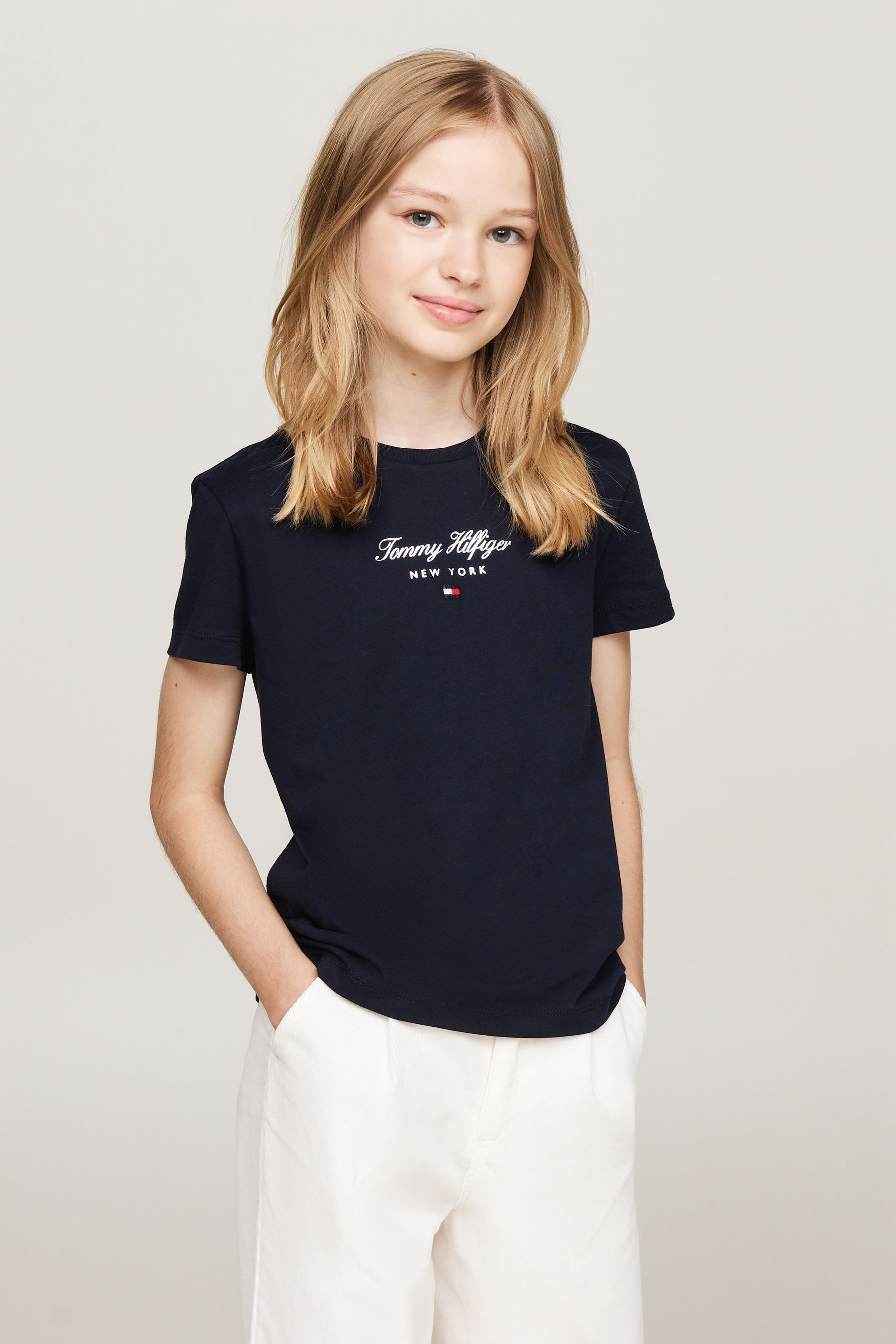 Buy Tommy Hilfiger Blue Nyc Foil Short Sleeve 100 Cotton T Shirt from Next Luxembourg