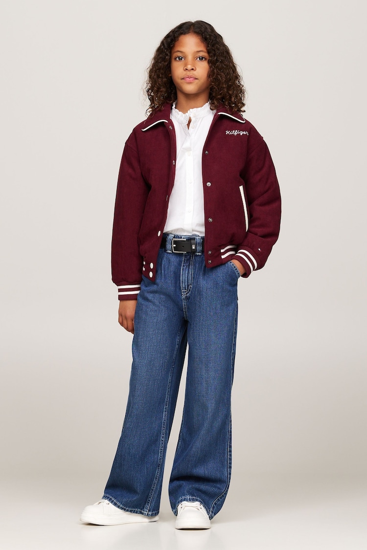 Tommy Hilfiger Red Varsity Bomber Jacket - Image 2 of 5