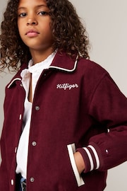 Tommy Hilfiger Red Varsity Bomber Jacket - صورة 3 من 5