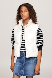 Tommy Hilfiger New York Glossy Puffer White Vest - Image 1 of 5