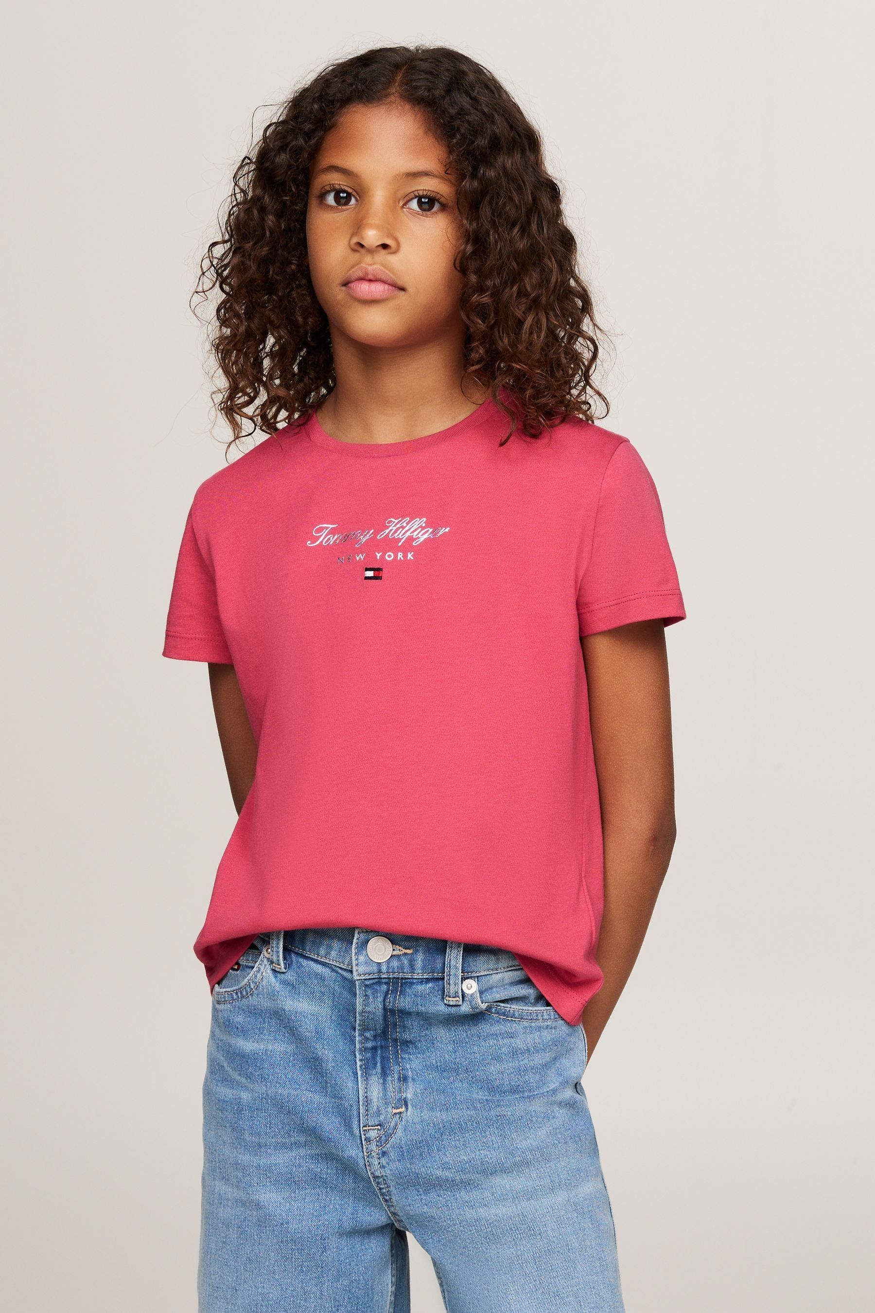 Buy Tommy Hilfiger Pink Nyc Foil Short Sleeve 100 Cotton T Shirt from the Next UK online shop
