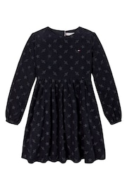 Tommy Hilfiger Blue Embroidered Corduroy Long Sleeved Dress - 圖片 4，共 4