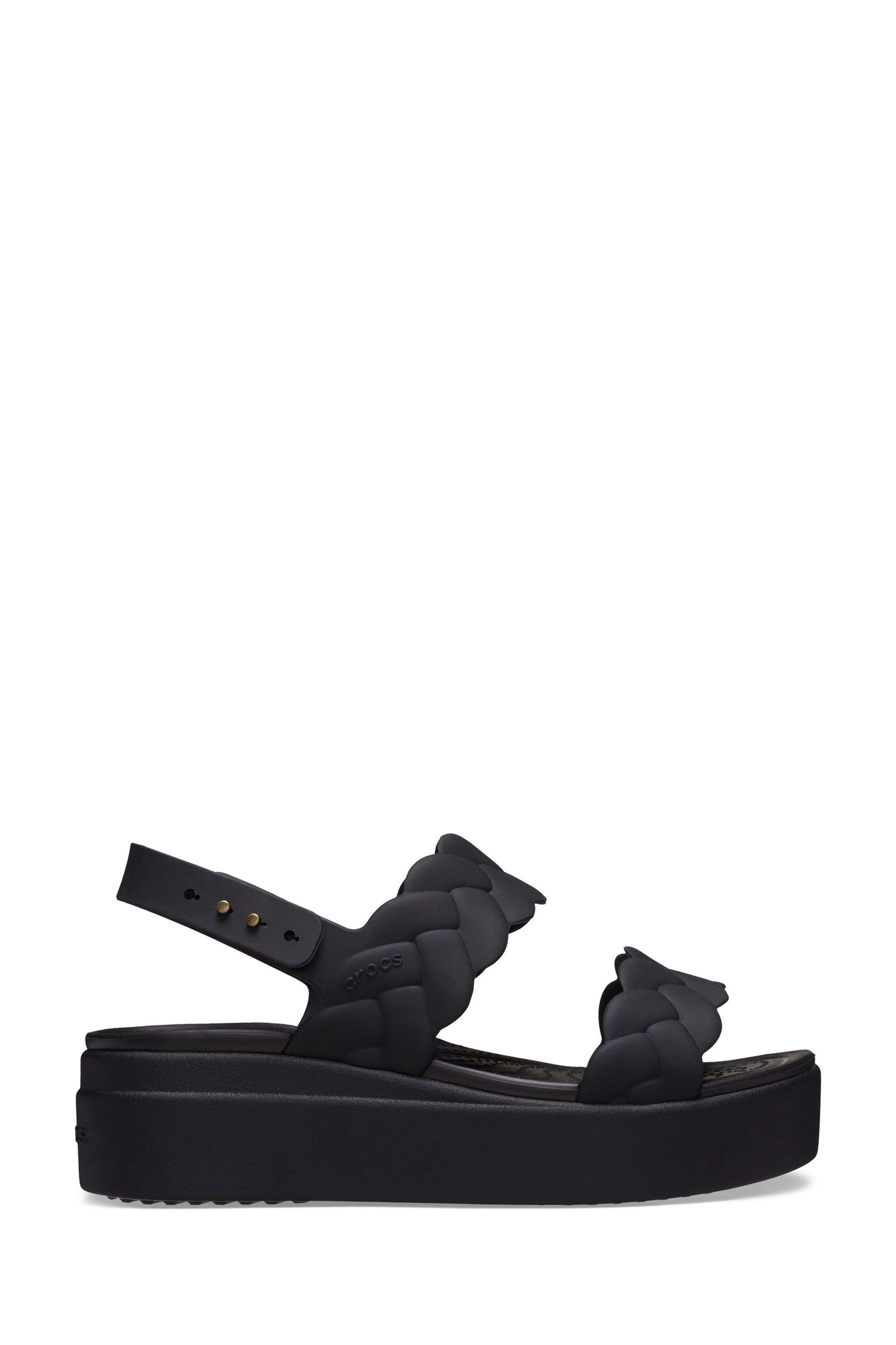 Crocs Black Brooklyn Woven Low Wedges