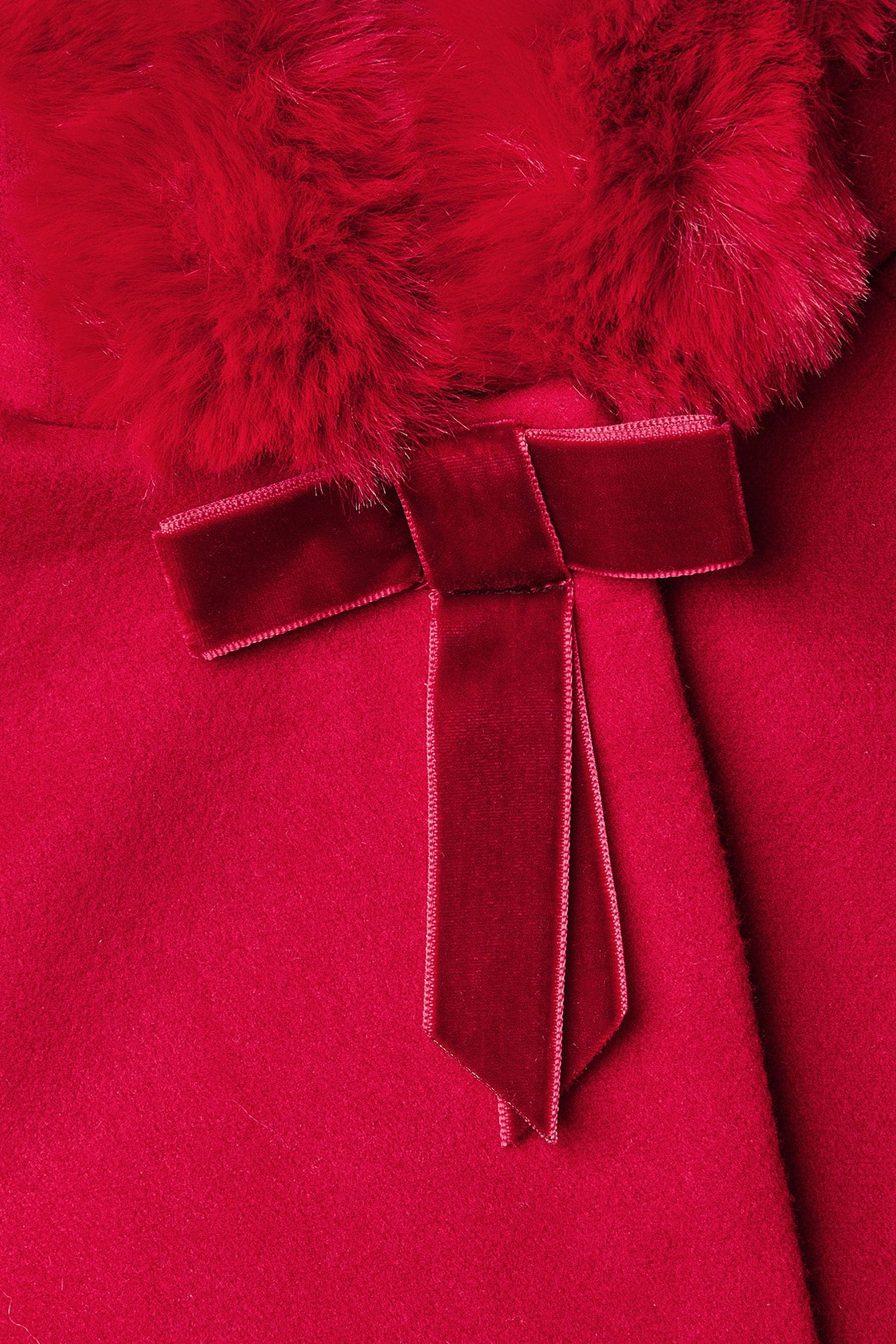 Buy Monsoon Red Baby Faux Fur Hooded Cape Coat from Next Australia
