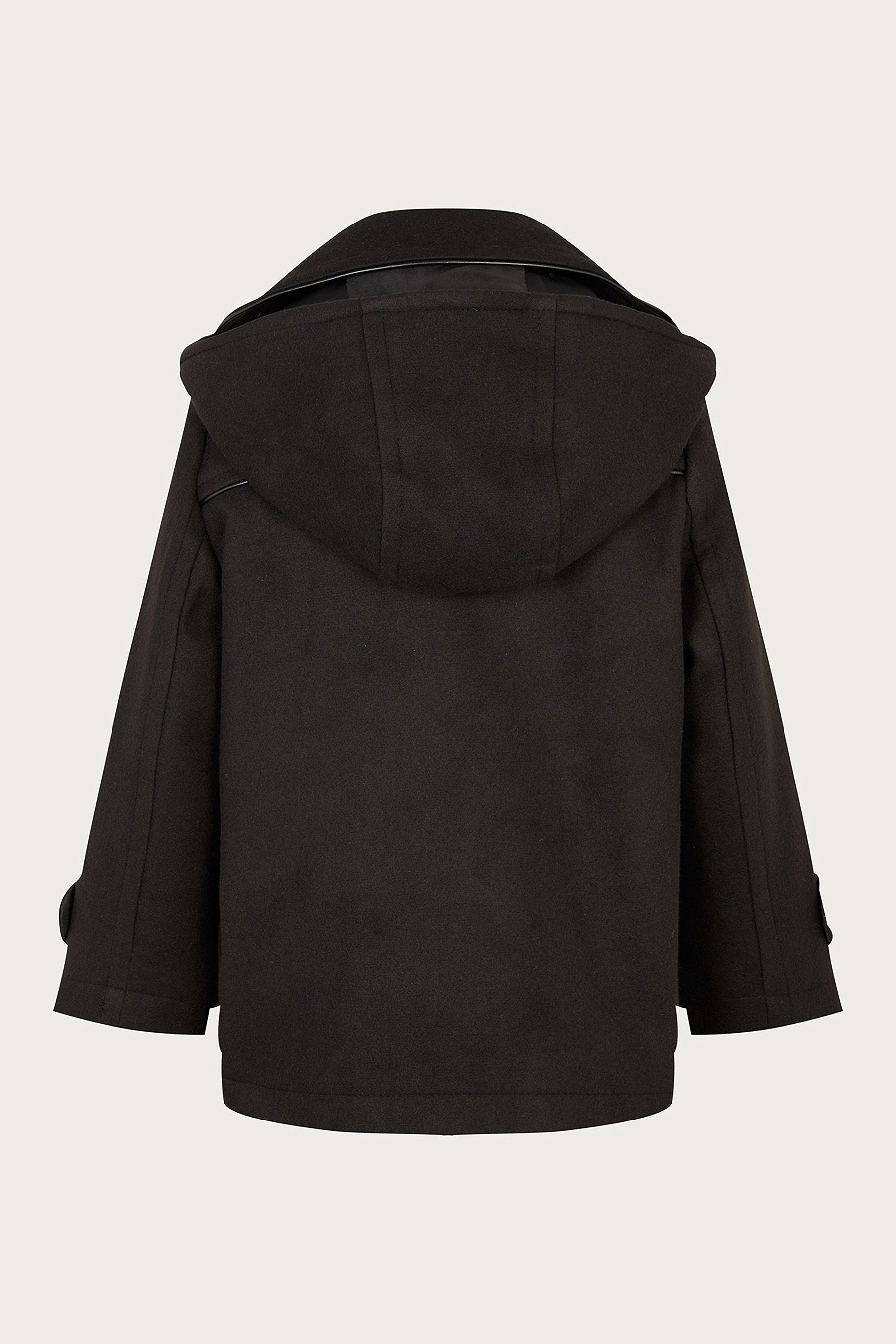 Black peacoat with hood 2025