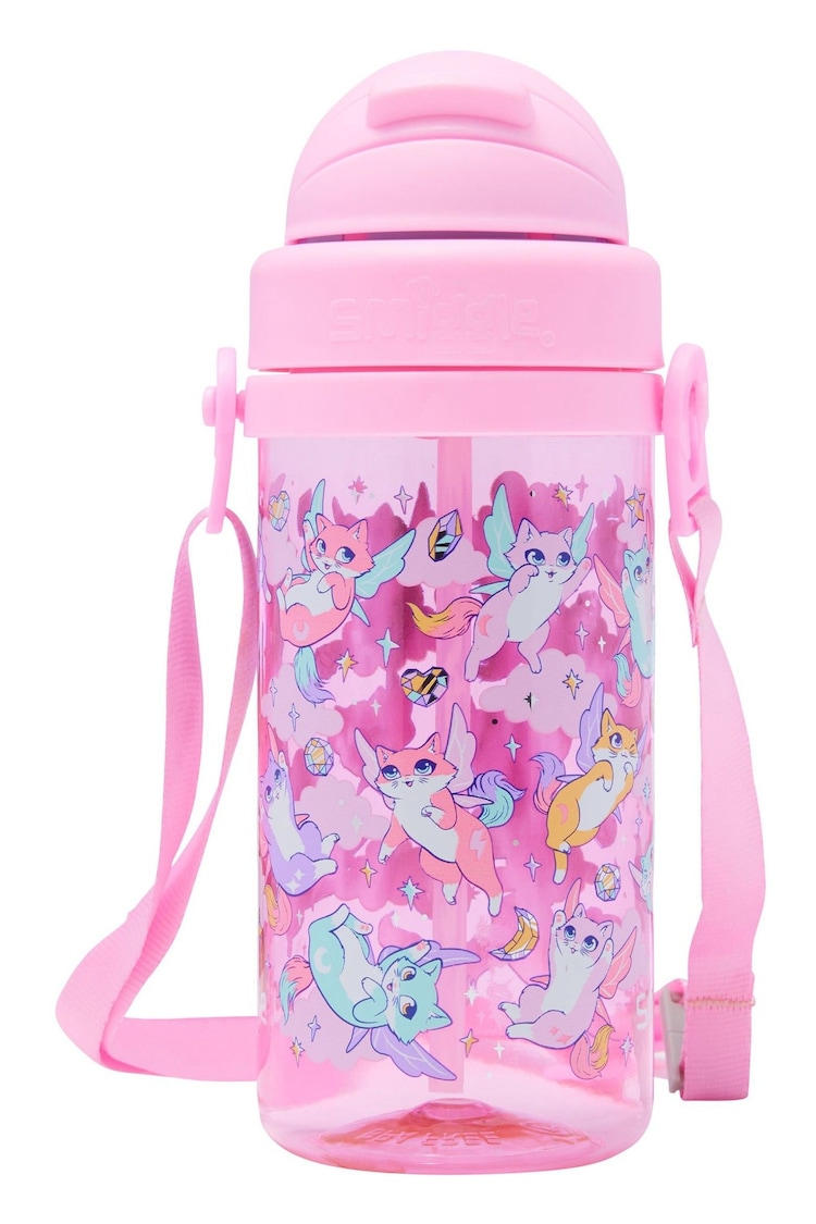 Smiggle Pink Happy Tales Teeny Tiny Plastic Drink Bottle With Strap 400Ml - Image 2 of 2