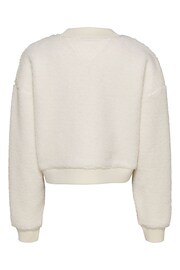 Tommy Jeans Oversized Teddy Crew Neck White Sweatshirt - Image 2 of 3