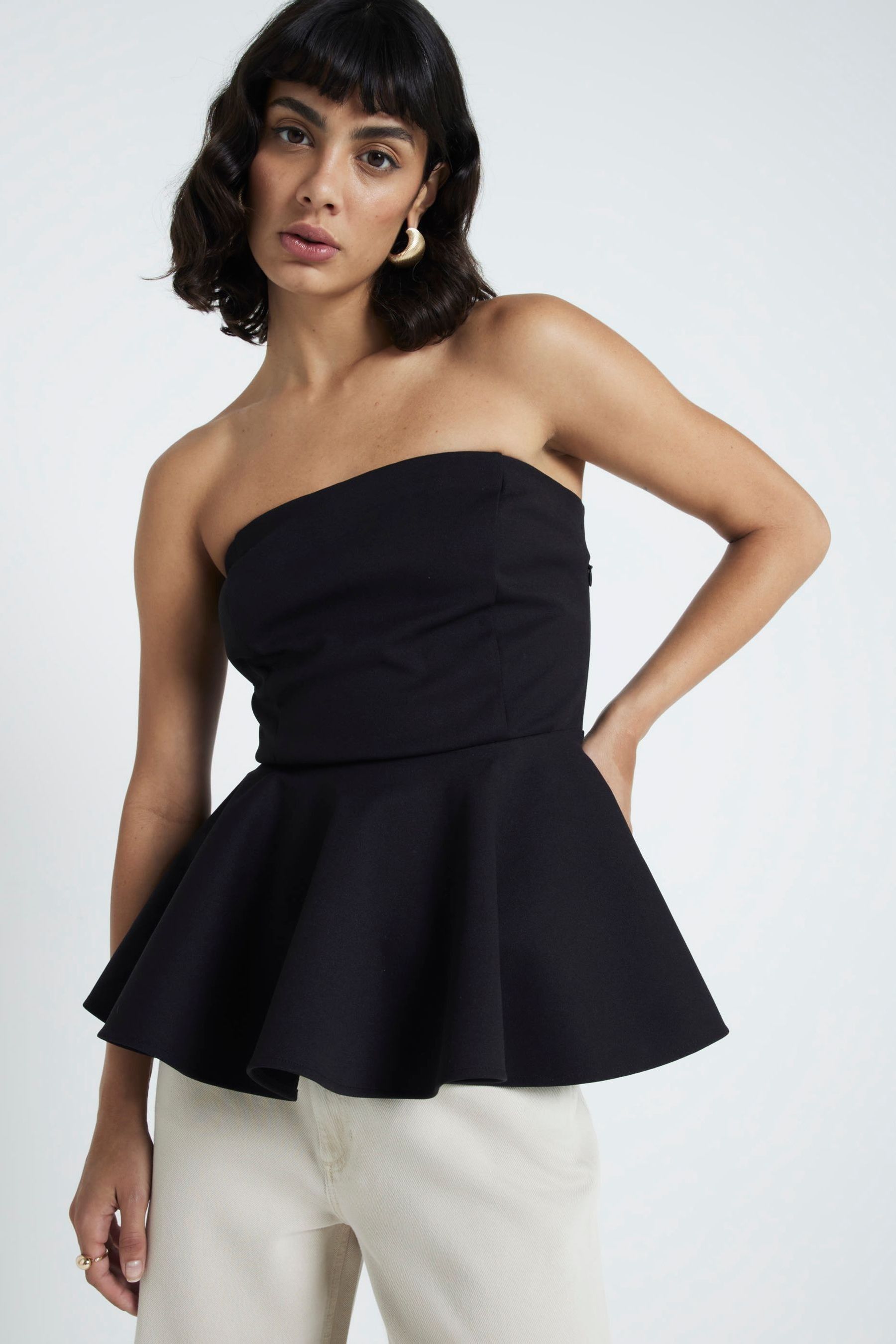 Bandeau peplum top clearance