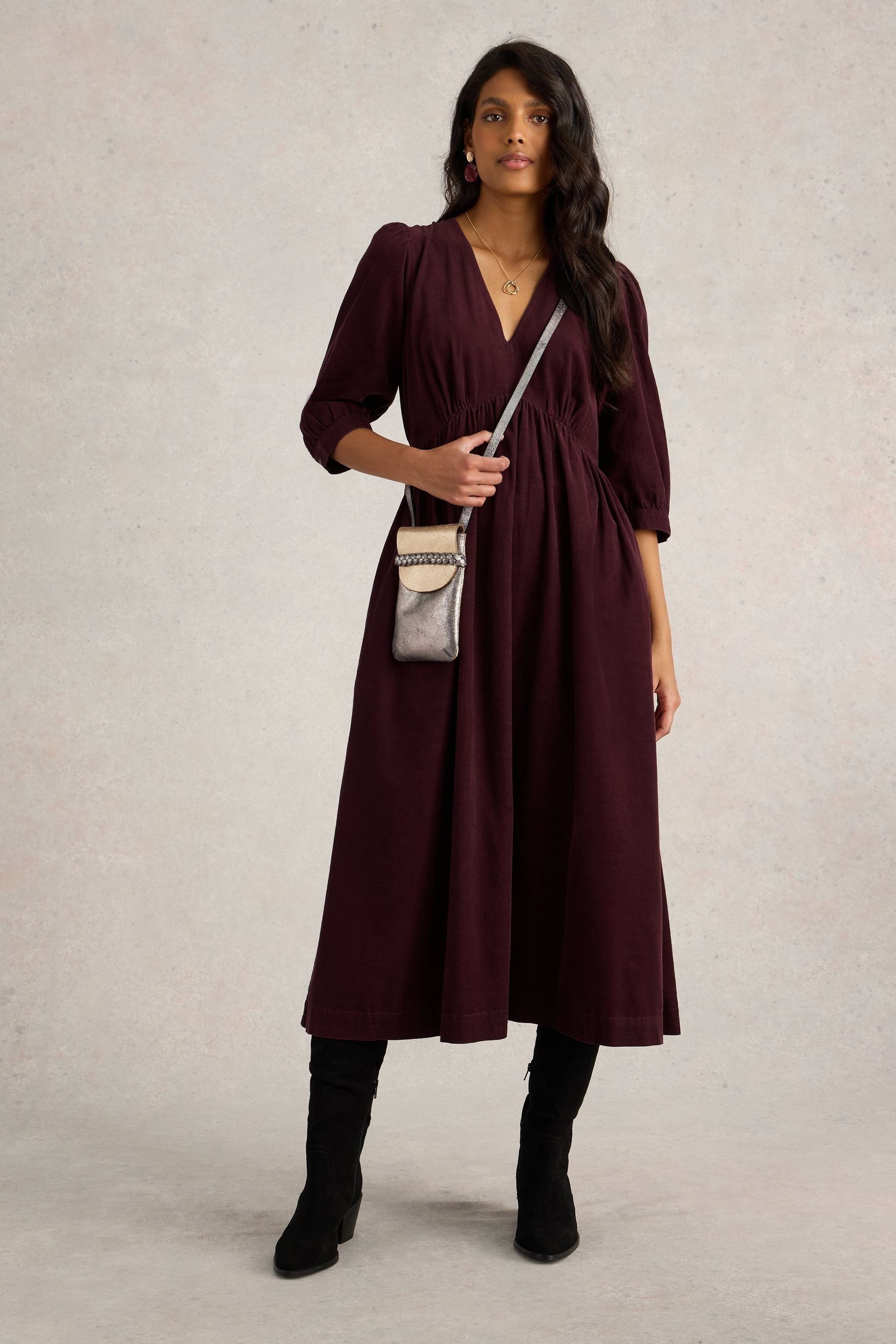 Buy White Stuff Purple Lucy Cord Dress from the Next UK online shop