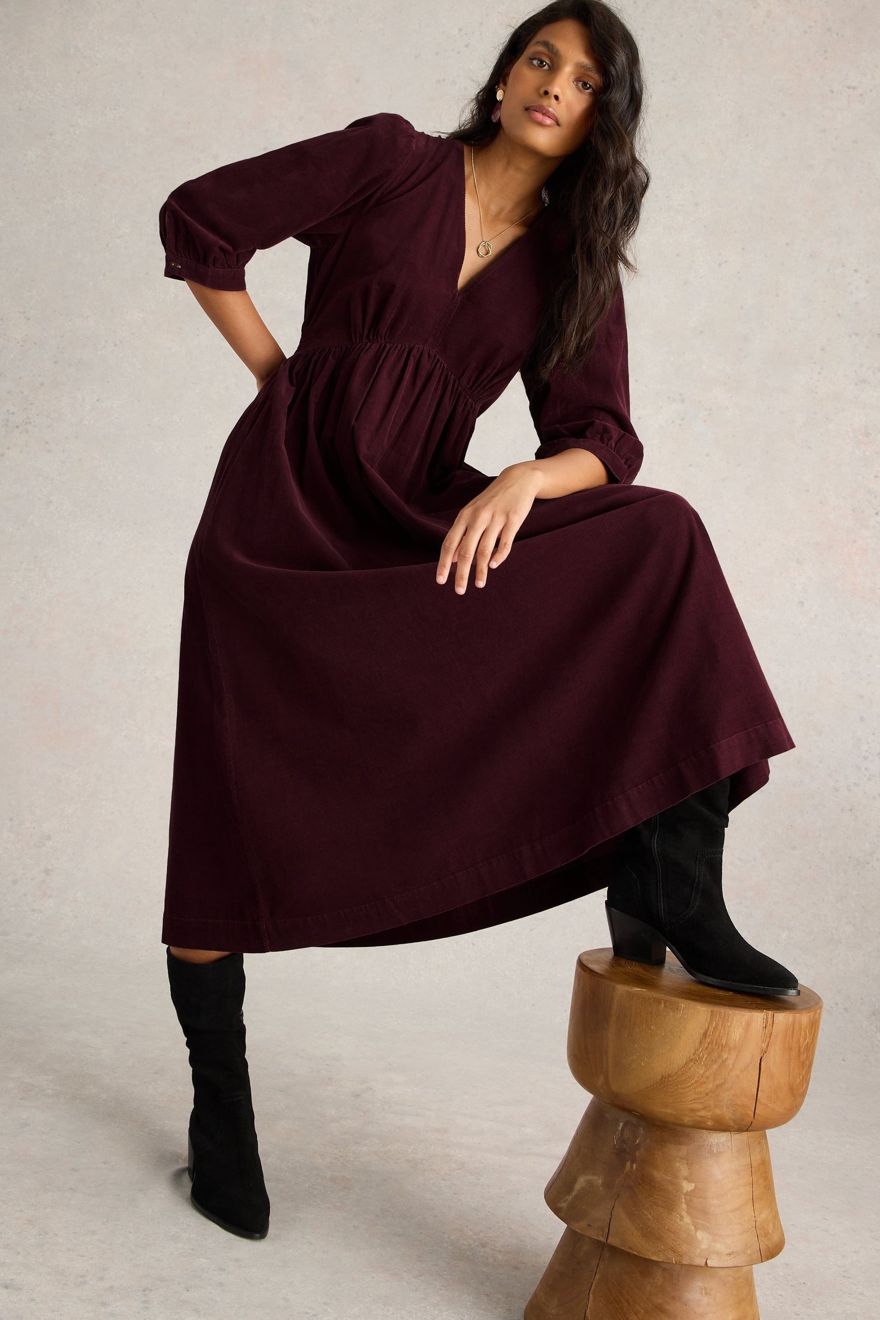 Buy White Stuff Purple Lucy Cord Dress from Next Malta