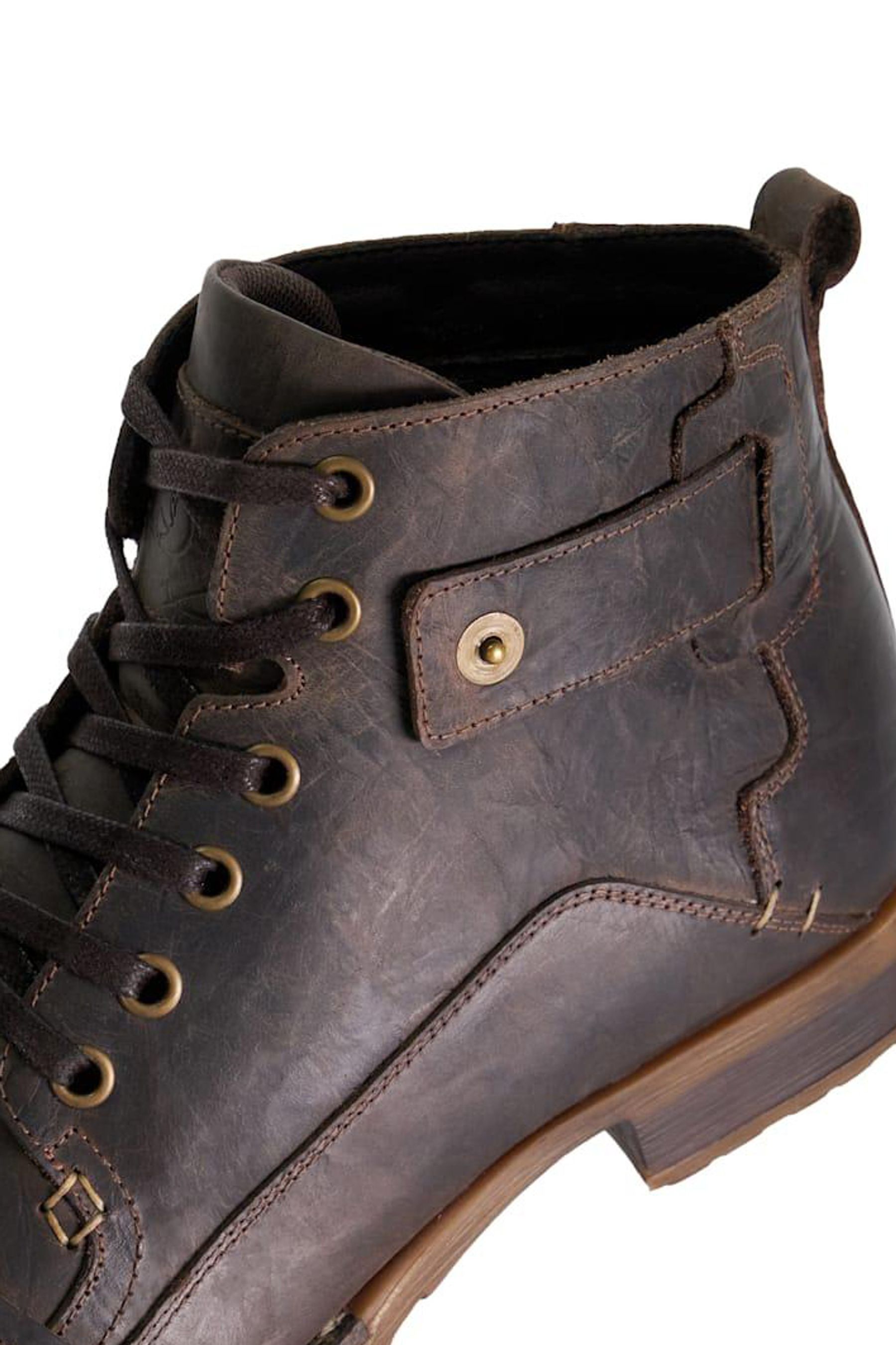 Dune lace up boots in brown leather best sale