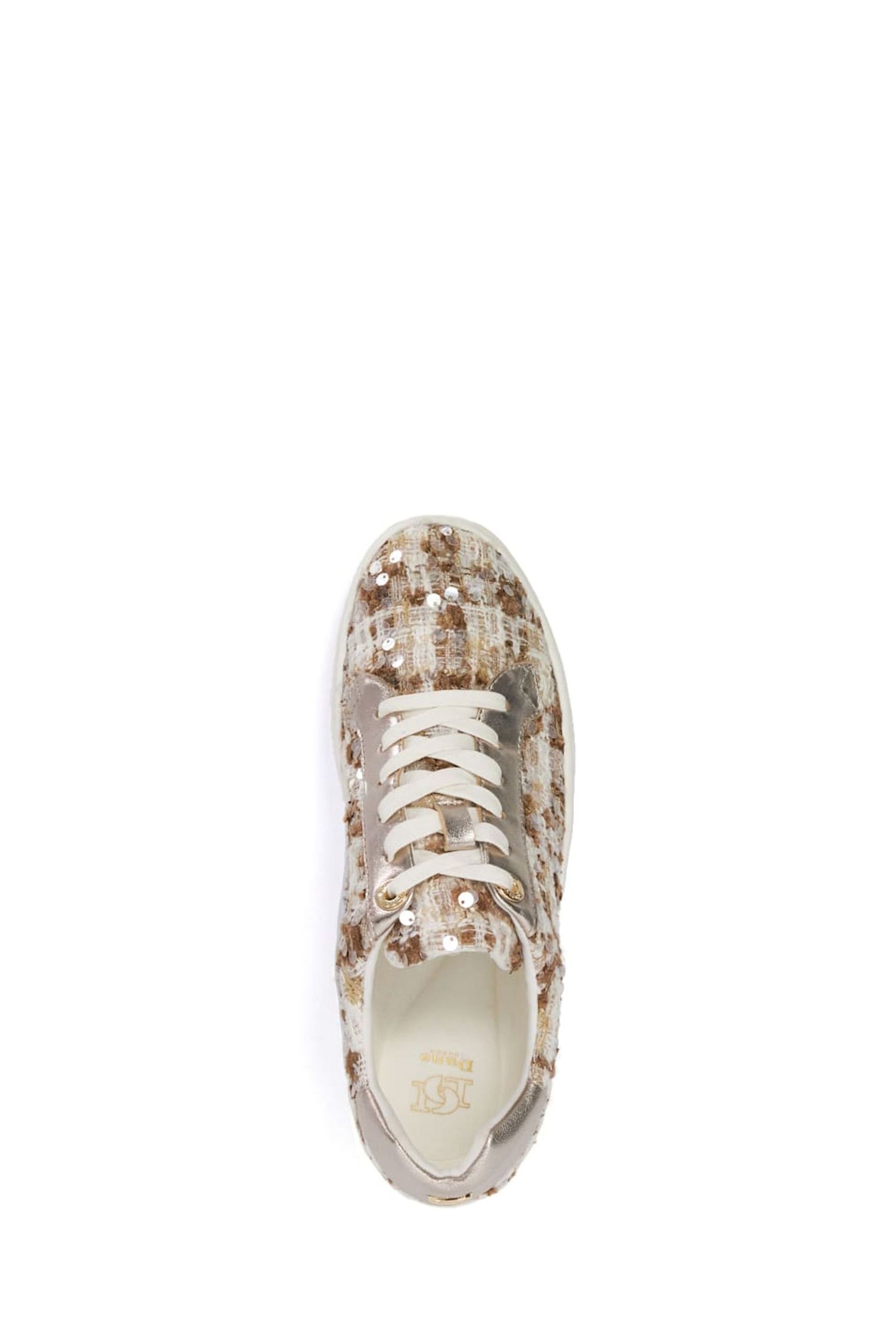 Dune London Cream Episode 2 Flatform Lace Up Trainers