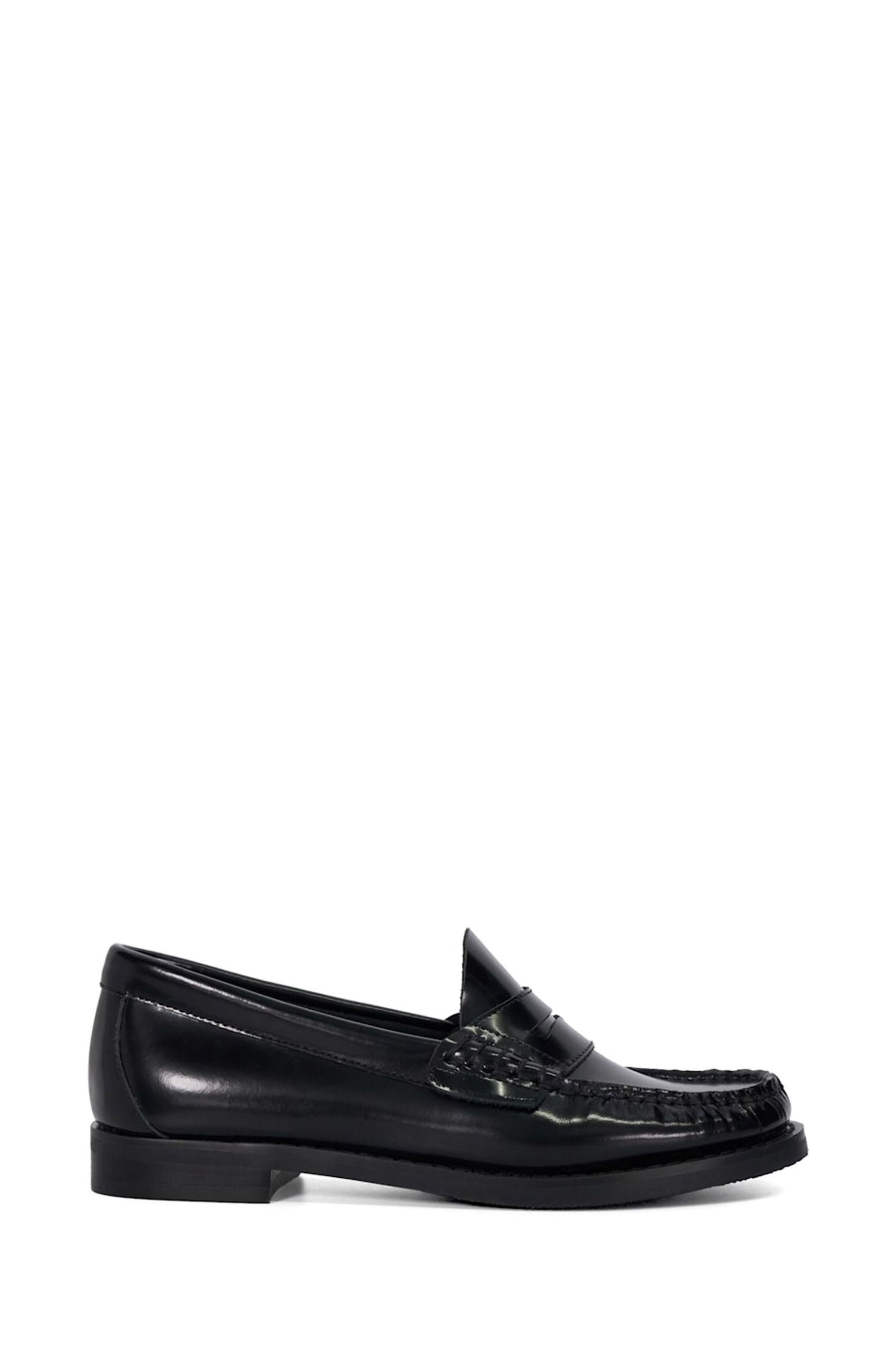 Dune London Black Ginnie Slim Sole Penny Loafers