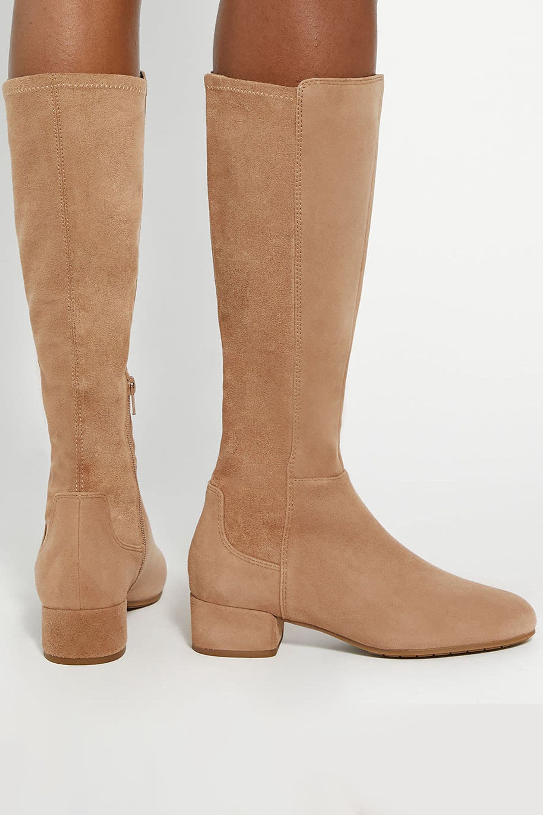 Buy Dune London Brown Regular Fit Tayla Smart Stretch High Leg Boots from Next Ireland