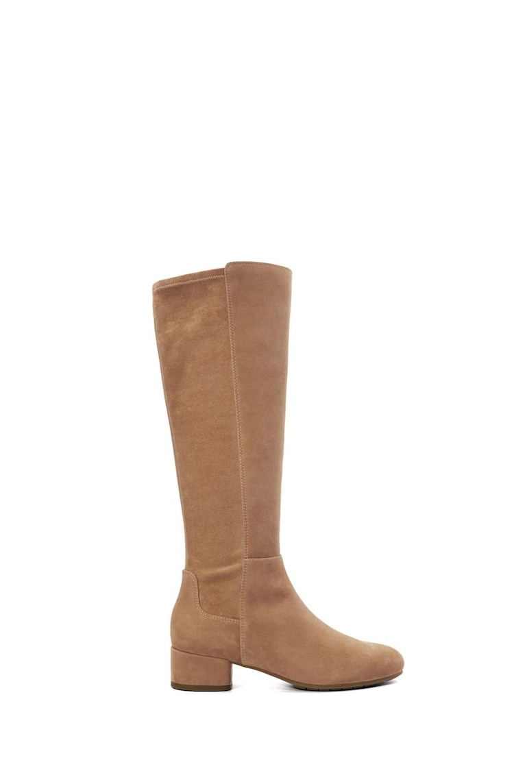 Dune London Brown Standard Fit Tayla Smart Stretch High Leg Boots - Image 2 of 6